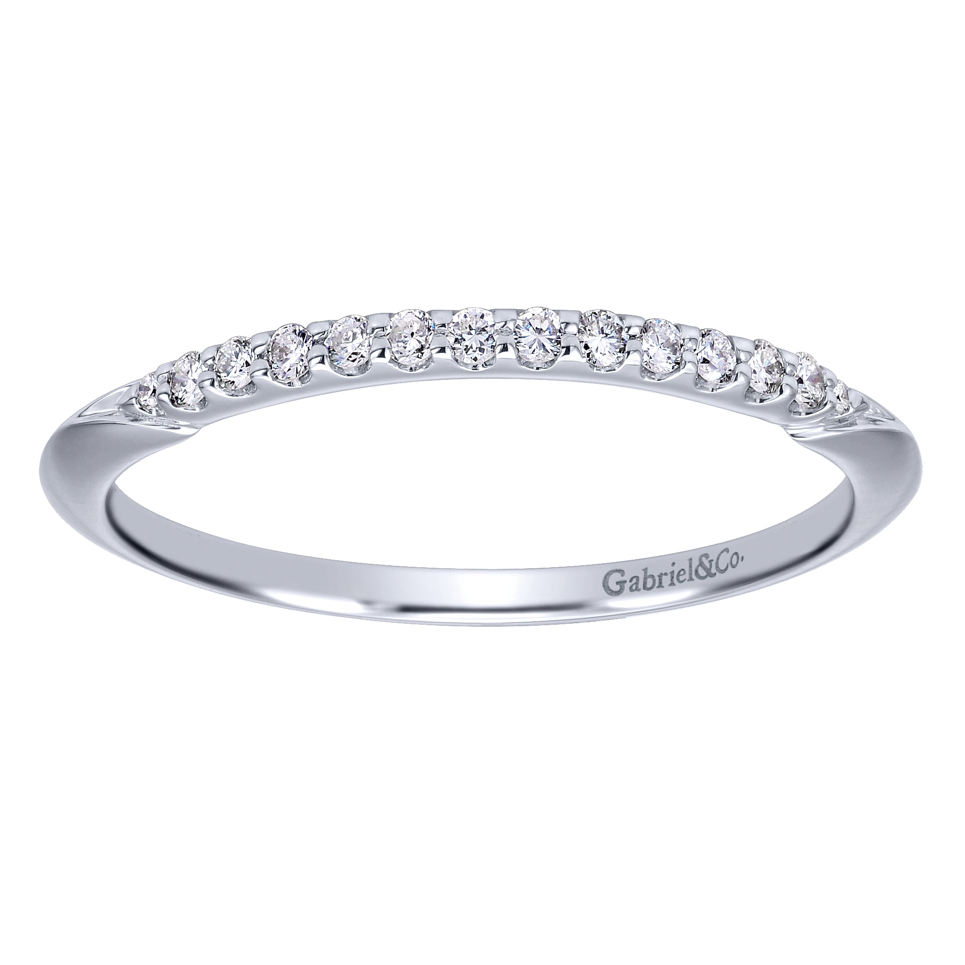 14k White Gold Diamond Straight Wedding Band angle 5 14k White Gold Diamond Straight Wedding Band angle 5
