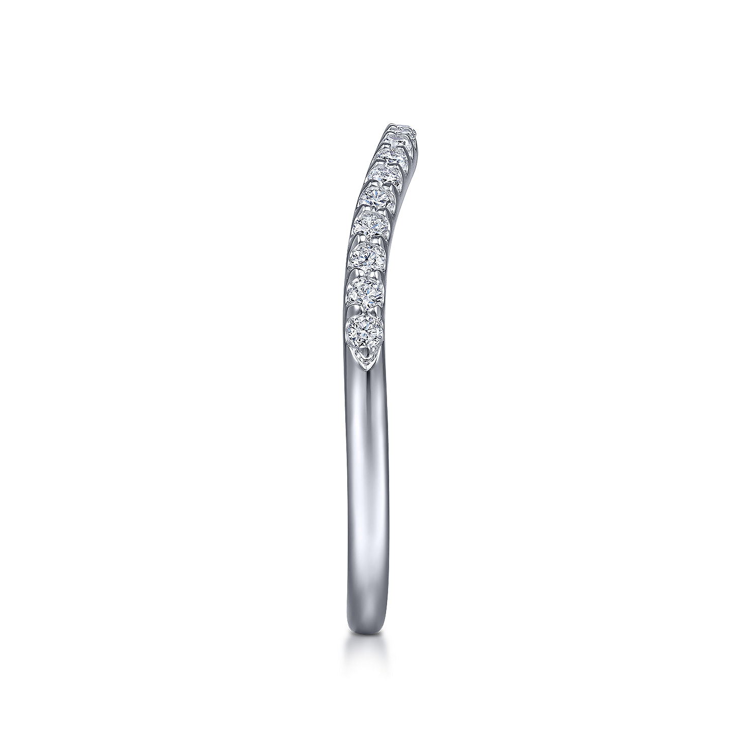 14k White Gold Diamond Straight Wedding Band angle 5 14k White Gold Diamond Straight Wedding Band angle 5