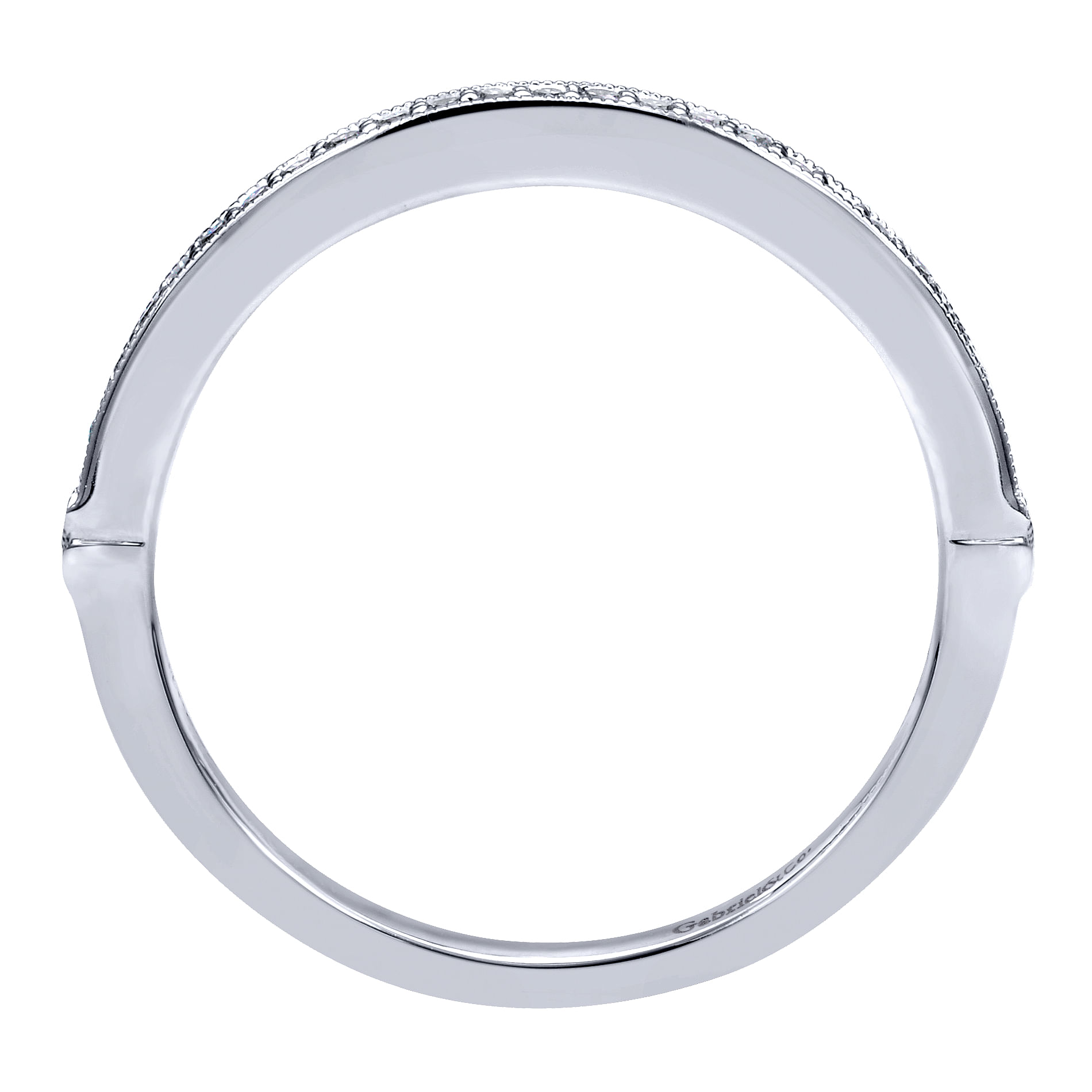 14k White Gold Diamond Straight Wedding Band angle 2 14k White Gold Diamond Straight Wedding Band angle 2