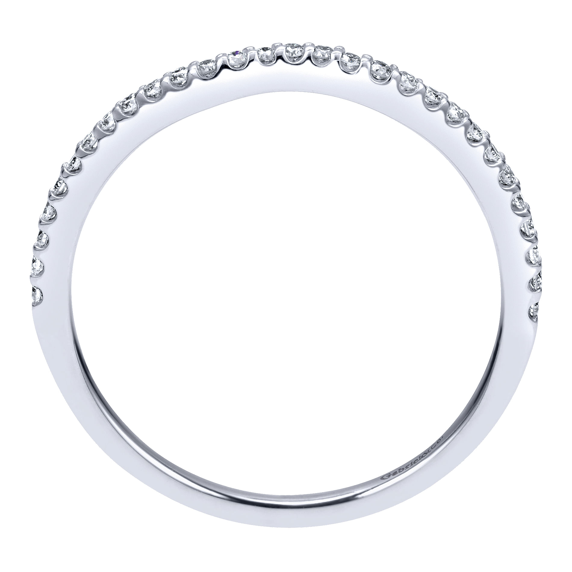 14k White Gold Diamond Straight Wedding Band angle 2 14k White Gold Diamond Straight Wedding Band angle 2