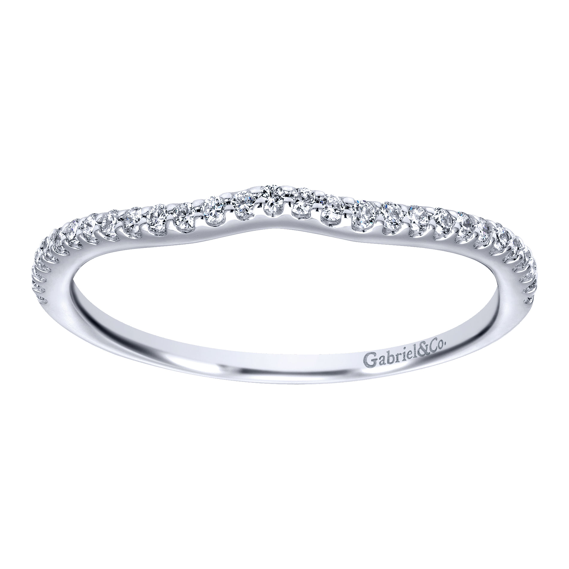 14k White Gold Diamond Straight Wedding Band angle 5 14k White Gold Diamond Straight Wedding Band angle 5