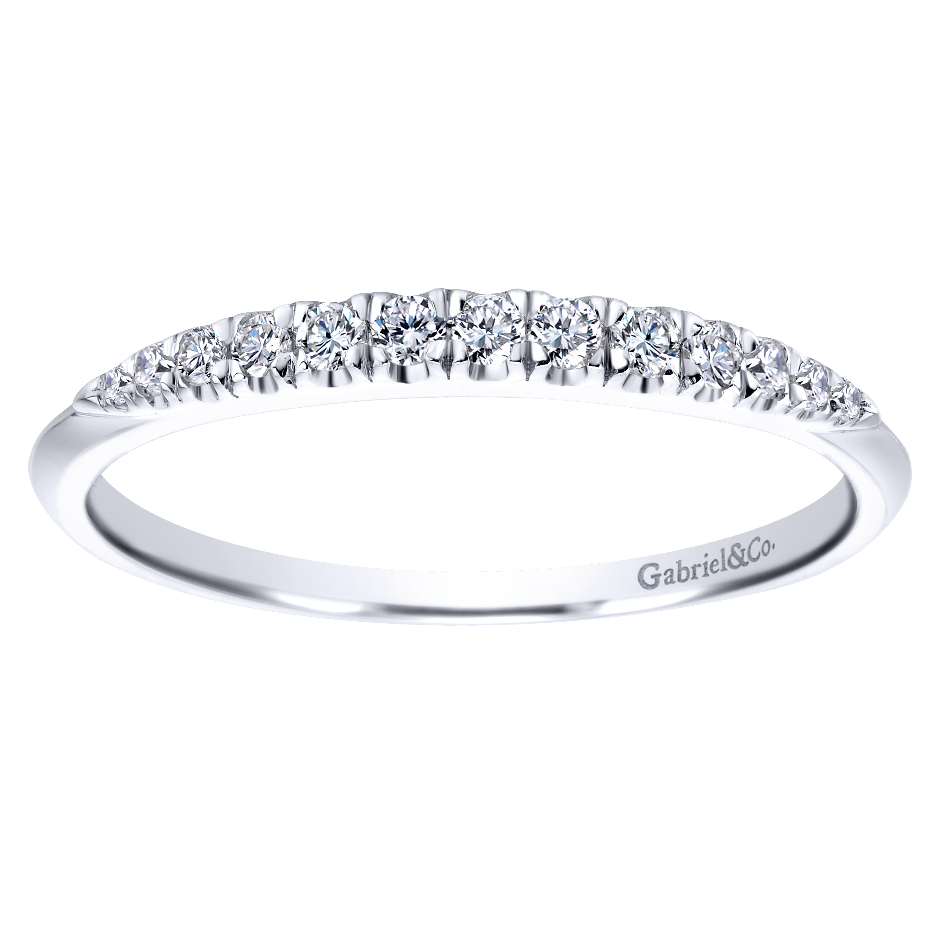 14k White Gold Diamond Straight Wedding Band angle 5 14k White Gold Diamond Straight Wedding Band angle 5