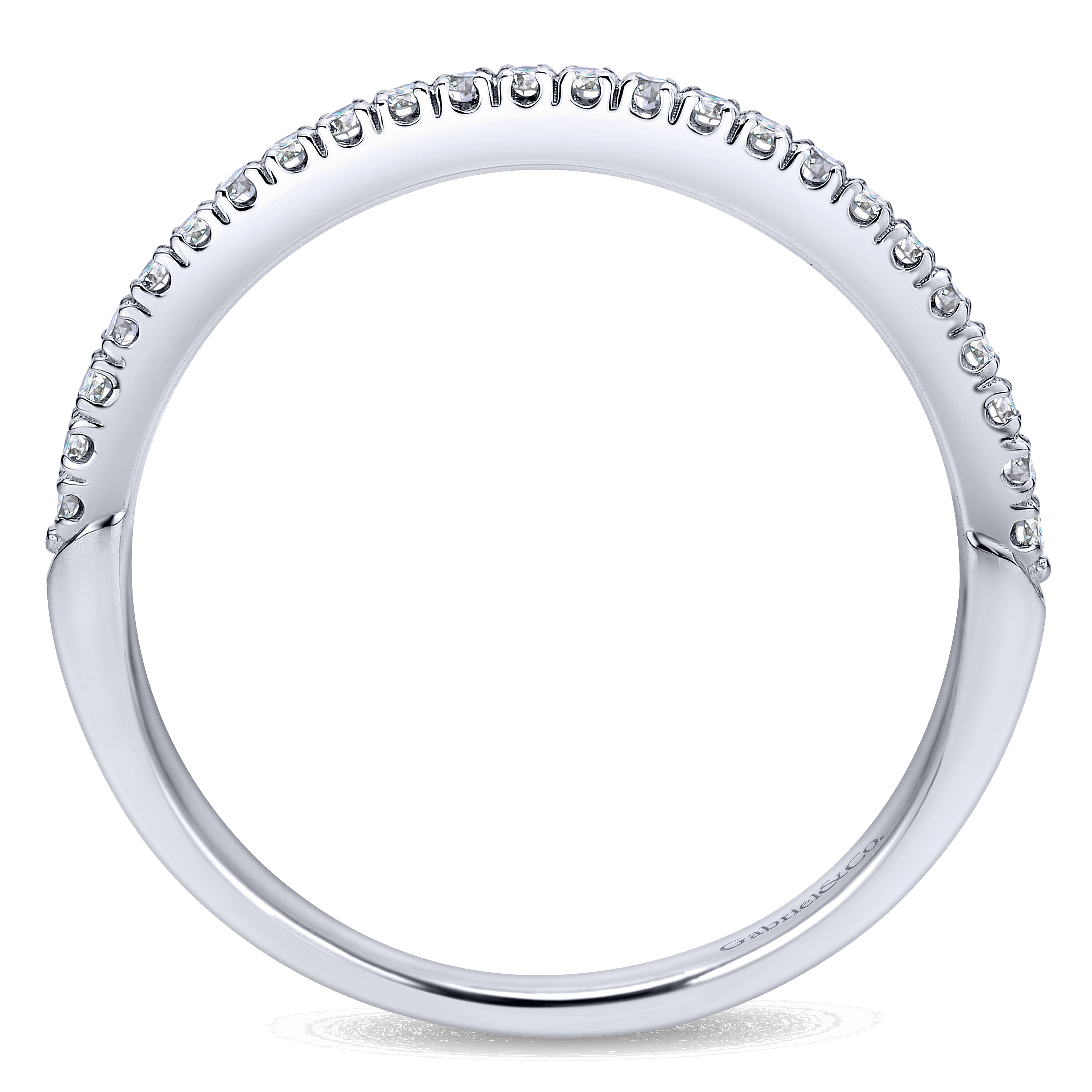 14k White Gold Diamond Straight Wedding Band angle 2 14k White Gold Diamond Straight Wedding Band angle 2
