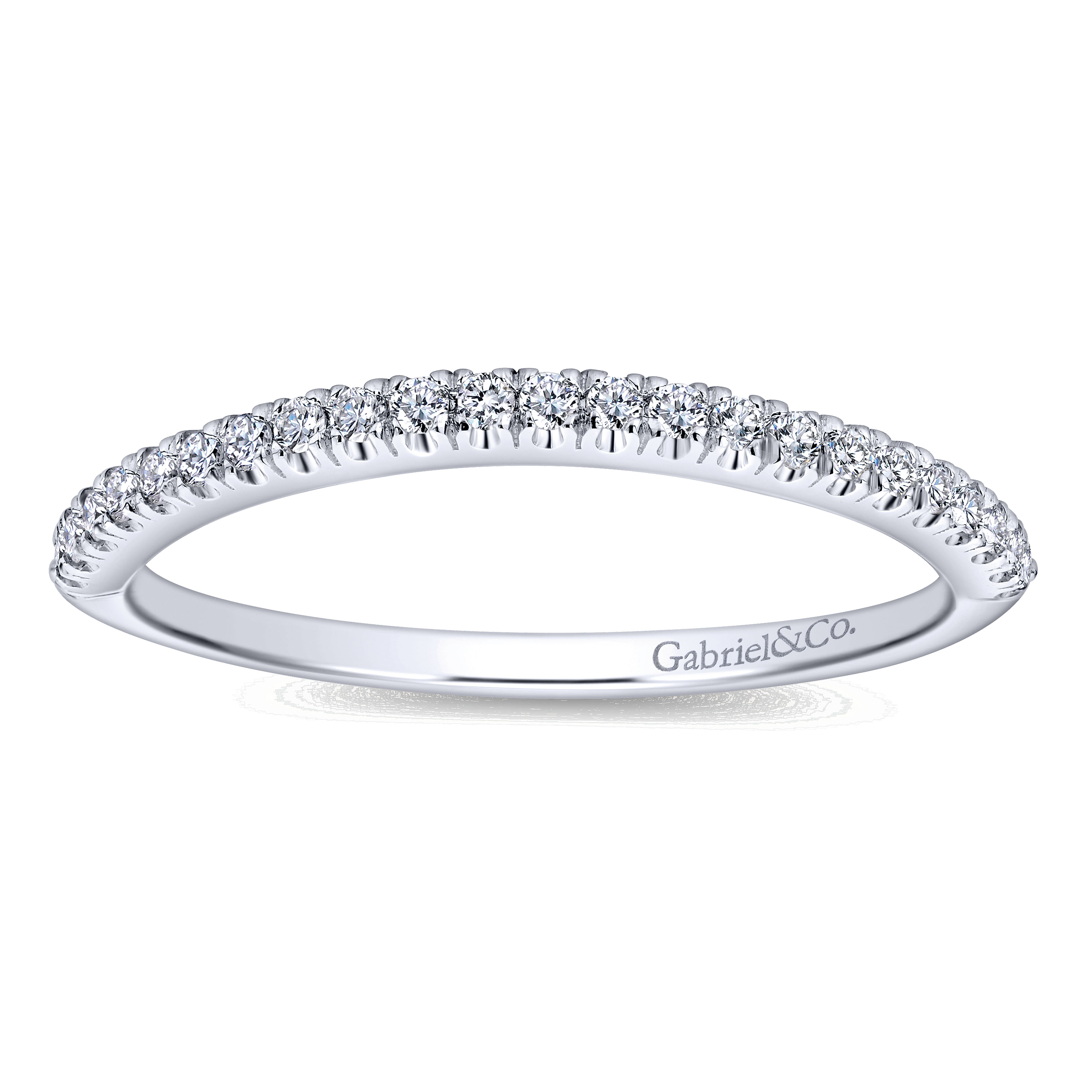 14k White Gold Diamond Straight Wedding Band angle 5 14k White Gold Diamond Straight Wedding Band angle 5