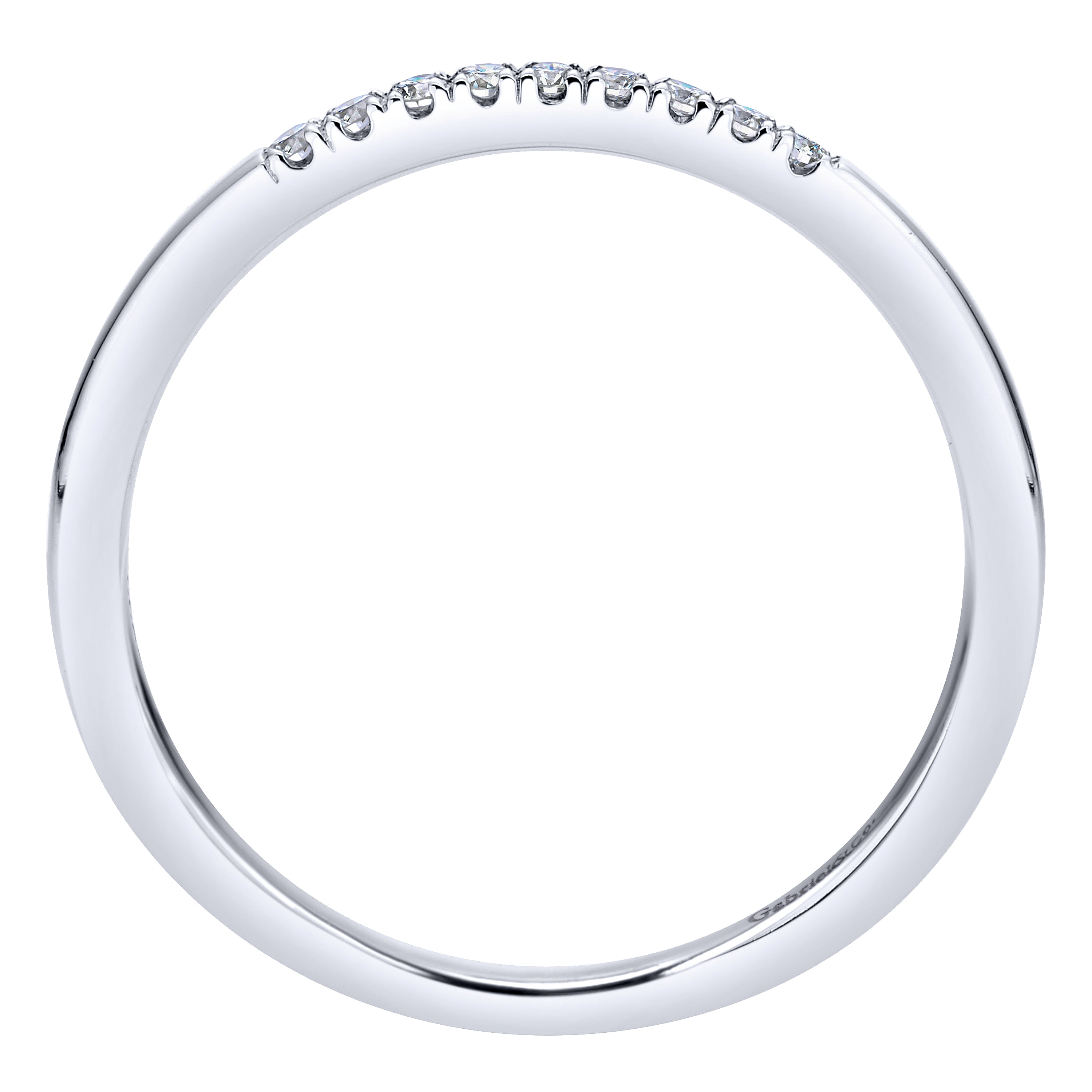 14k White Gold Diamond Straight Wedding Band angle 2 14k White Gold Diamond Straight Wedding Band angle 2