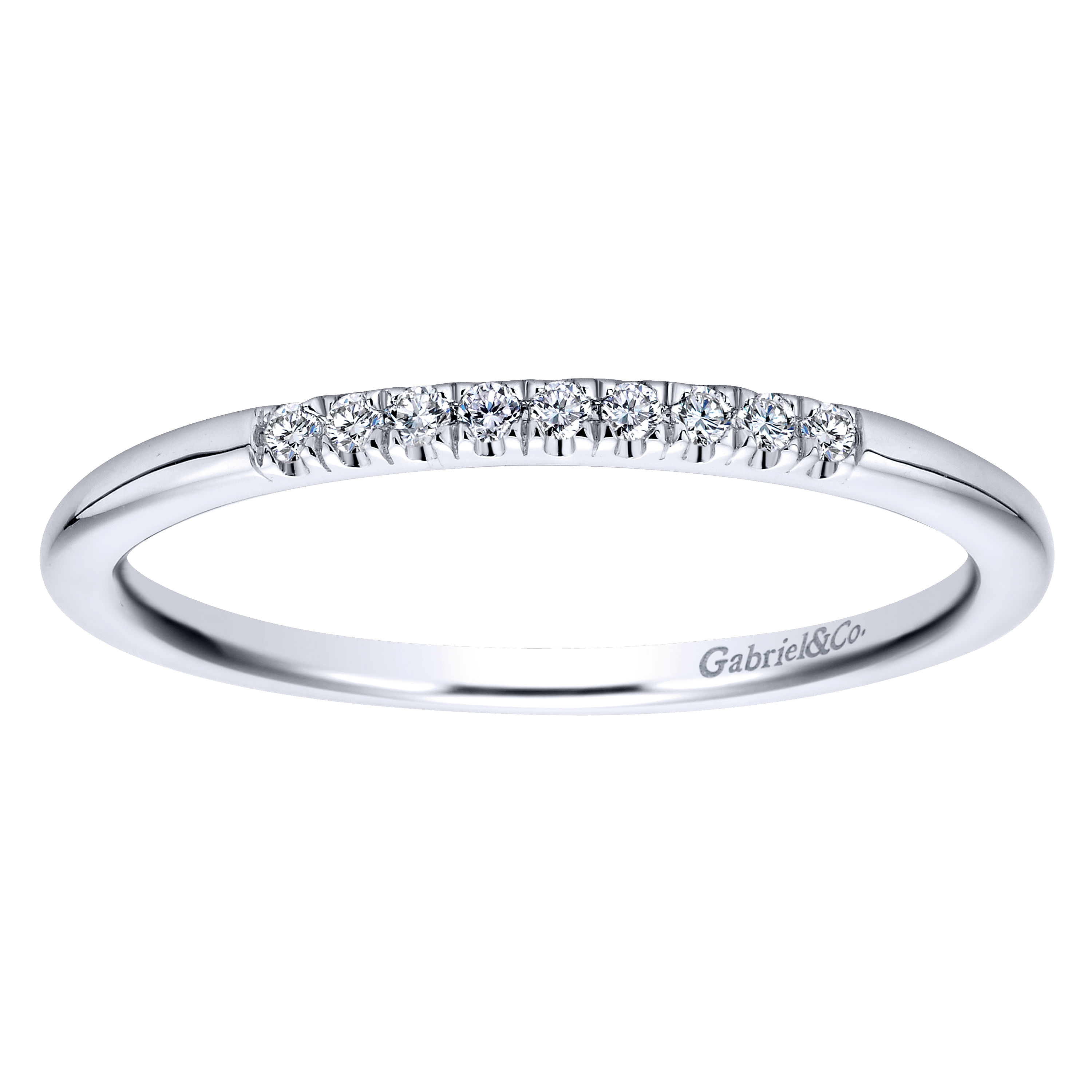 14k White Gold Diamond Straight Wedding Band angle 5 14k White Gold Diamond Straight Wedding Band angle 5