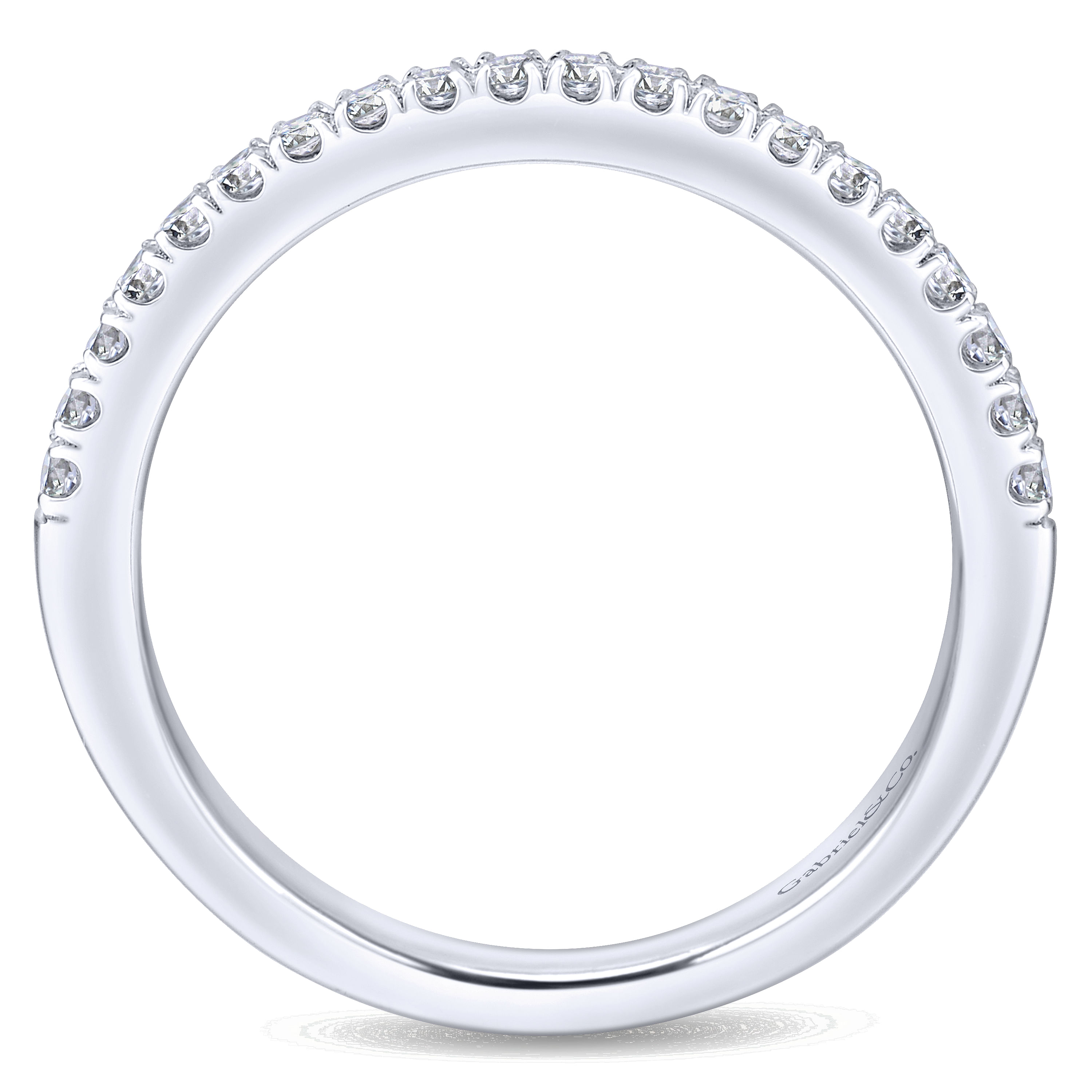14k White Gold Diamond Straight Wedding Band angle 2 14k White Gold Diamond Straight Wedding Band angle 2