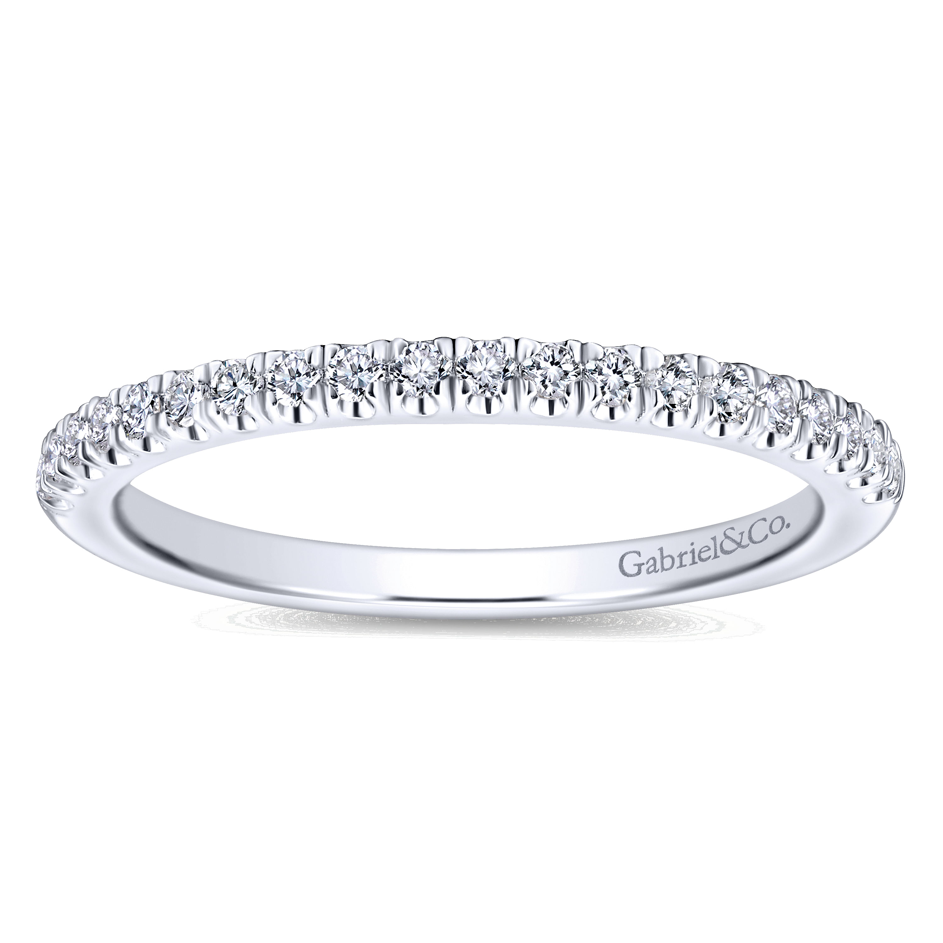 14k White Gold Diamond Straight Wedding Band angle 5 14k White Gold Diamond Straight Wedding Band angle 5