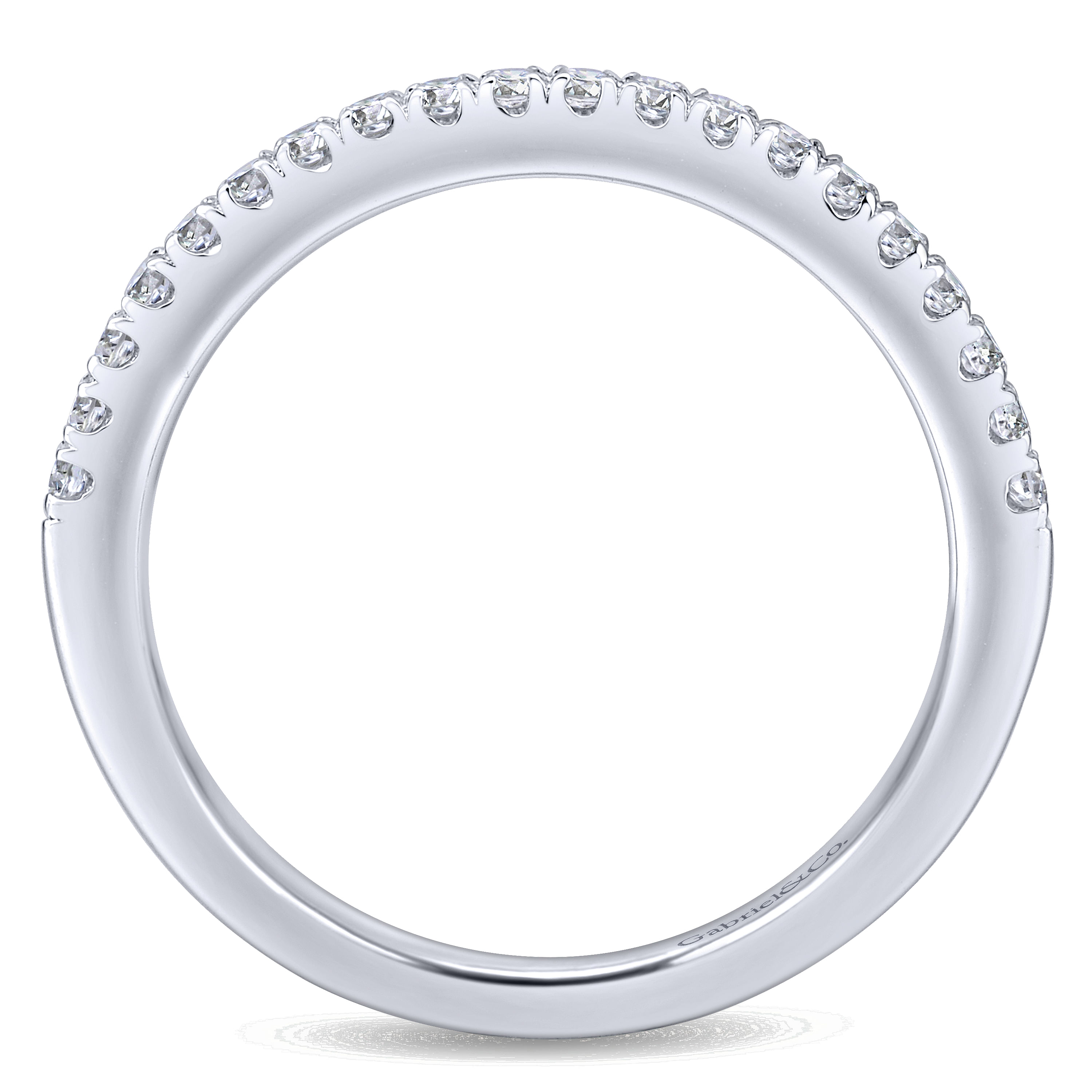 14k White Gold Diamond Straight Wedding Band angle 2 14k White Gold Diamond Straight Wedding Band angle 2