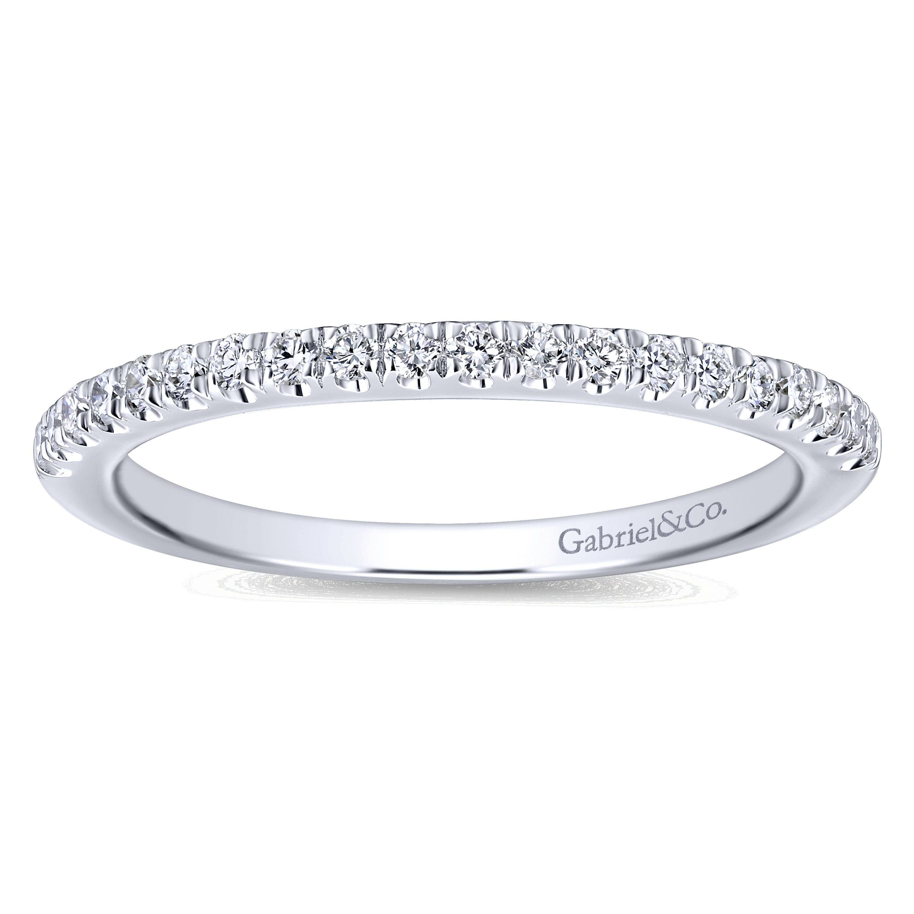 14k White Gold Diamond Straight Wedding Band angle 5 14k White Gold Diamond Straight Wedding Band angle 5