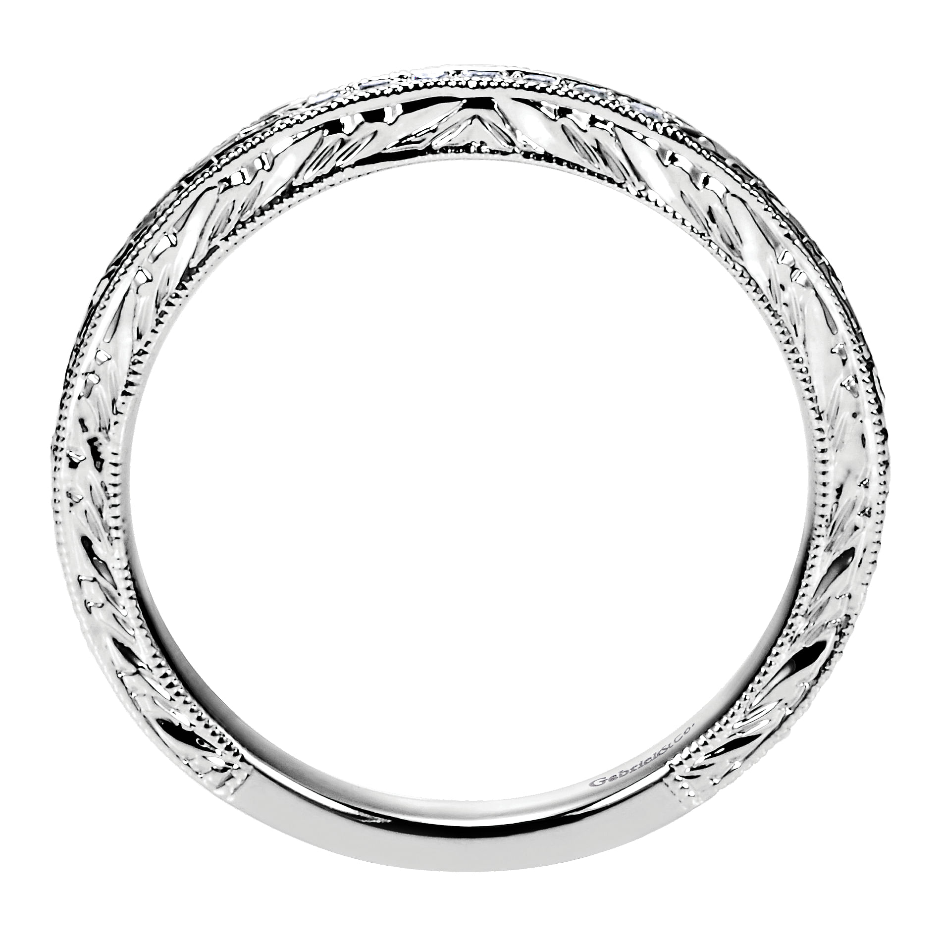 14k White Gold Diamond Straight Wedding Band angle 2 14k White Gold Diamond Straight Wedding Band angle 2