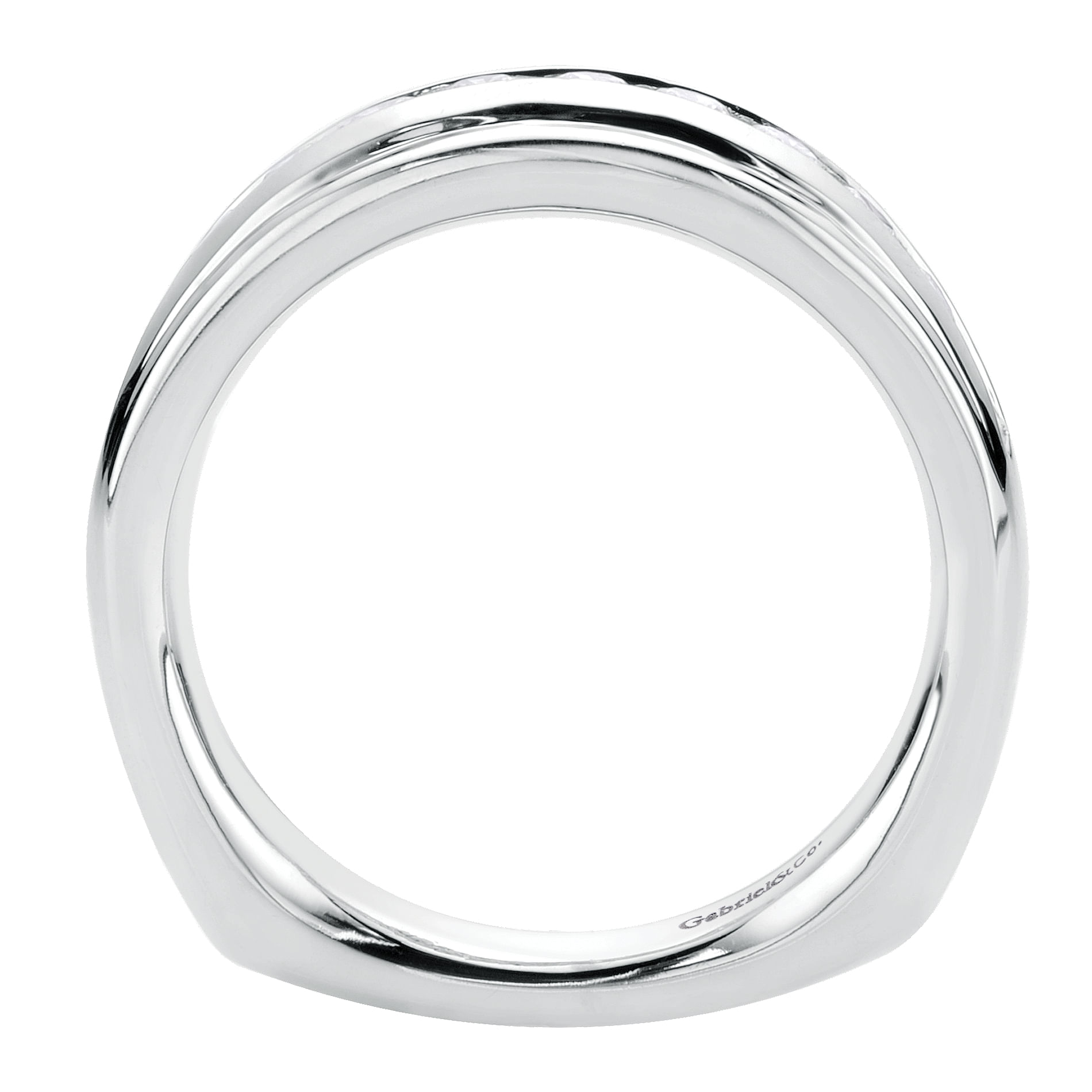 14k White Gold Diamond Straight Wedding Band angle 2 14k White Gold Diamond Straight Wedding Band angle 2