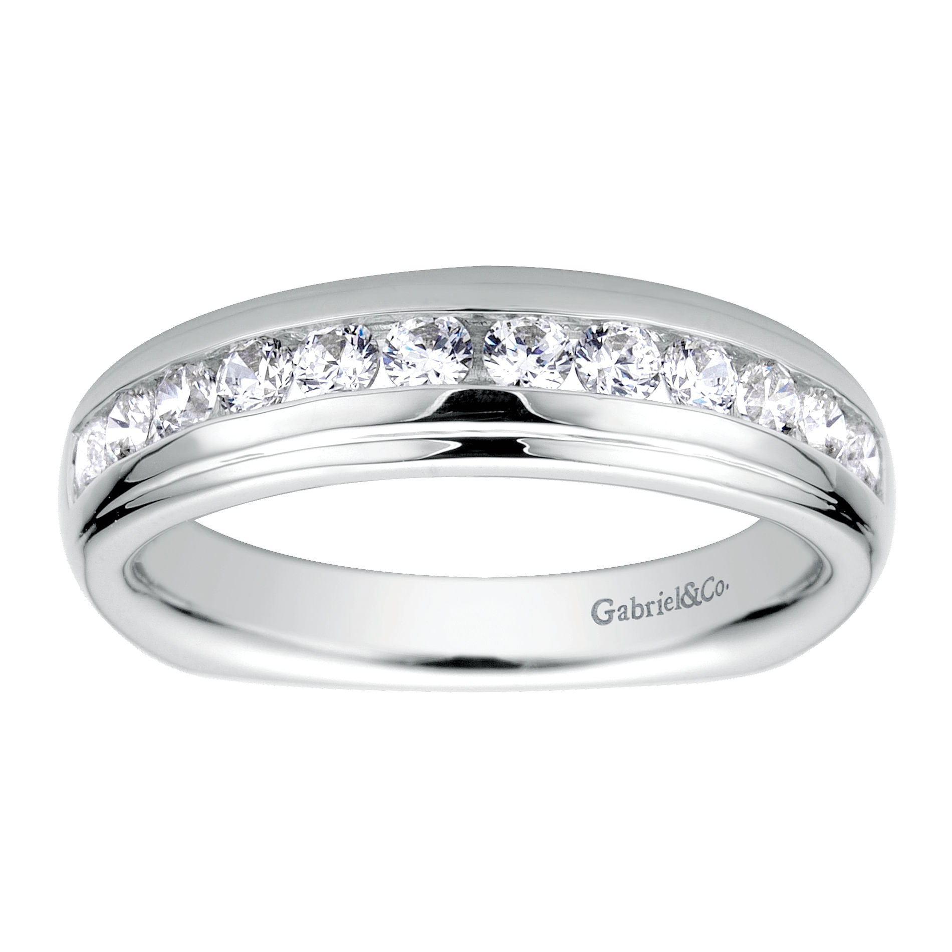 14k White Gold Diamond Straight Wedding Band angle 5 14k White Gold Diamond Straight Wedding Band angle 5