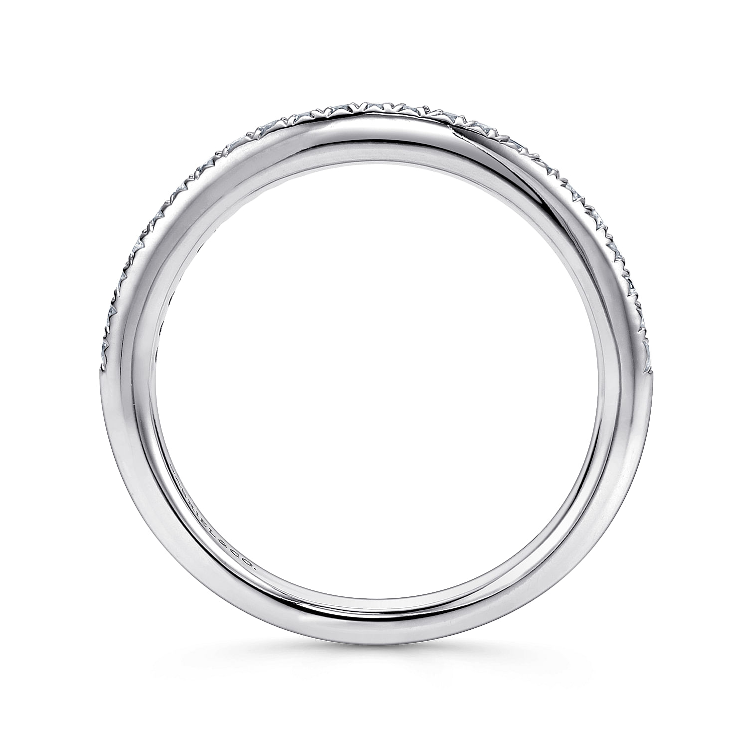14k White Gold Diamond Straight Wedding Band angle 2 14k White Gold Diamond Straight Wedding Band angle 2