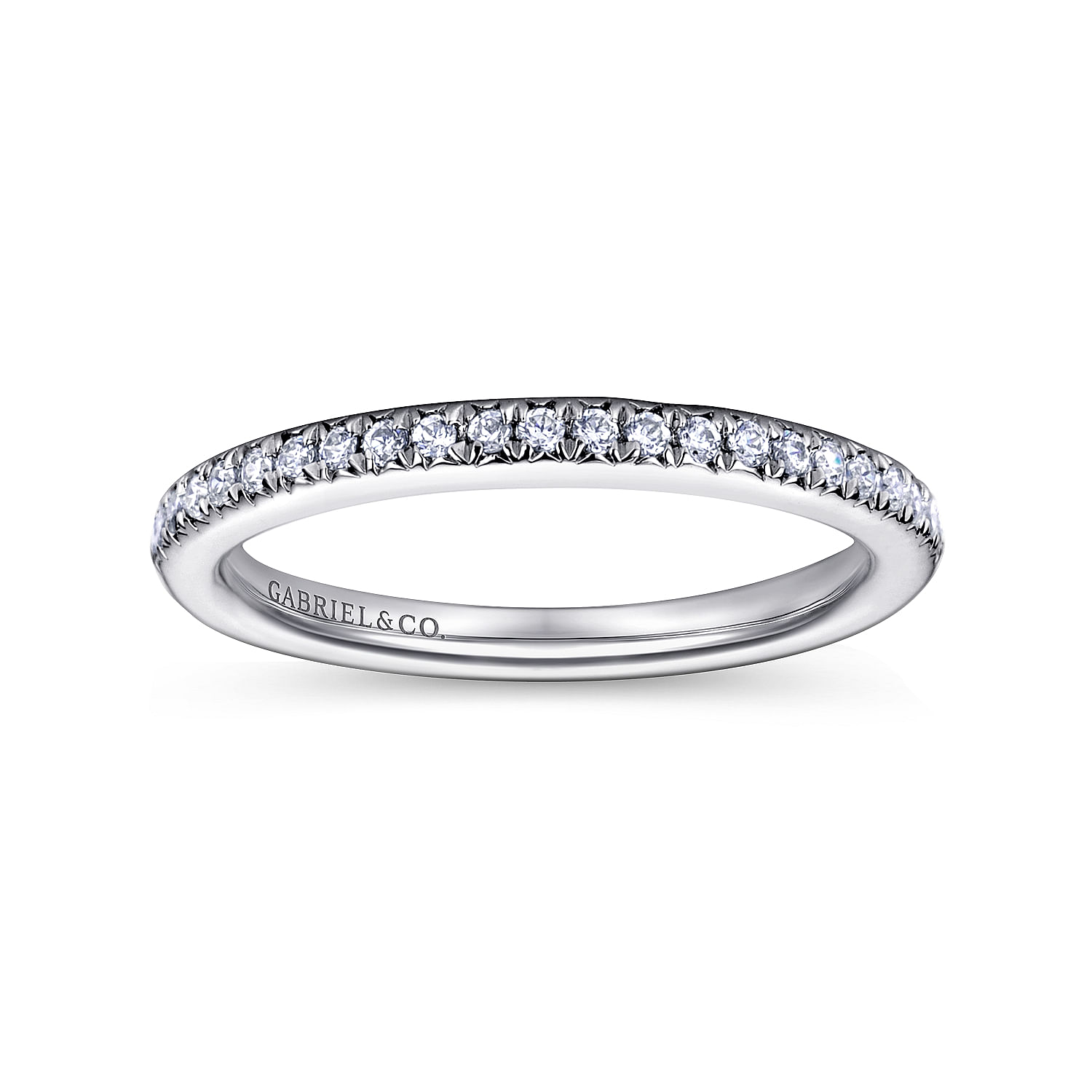 14k White Gold Diamond Straight Wedding Band angle 5 14k White Gold Diamond Straight Wedding Band angle 5