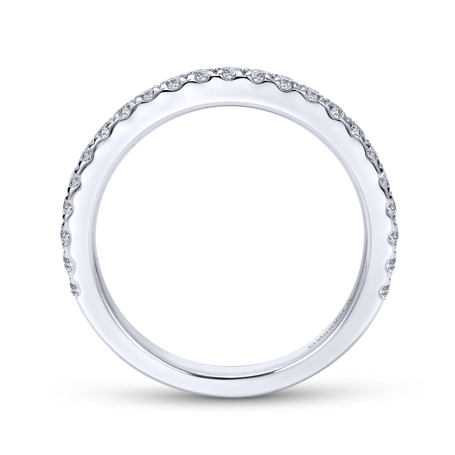 14k White Gold Diamond Straight Wedding Band angle 2 14k White Gold Diamond Straight Wedding Band angle 2