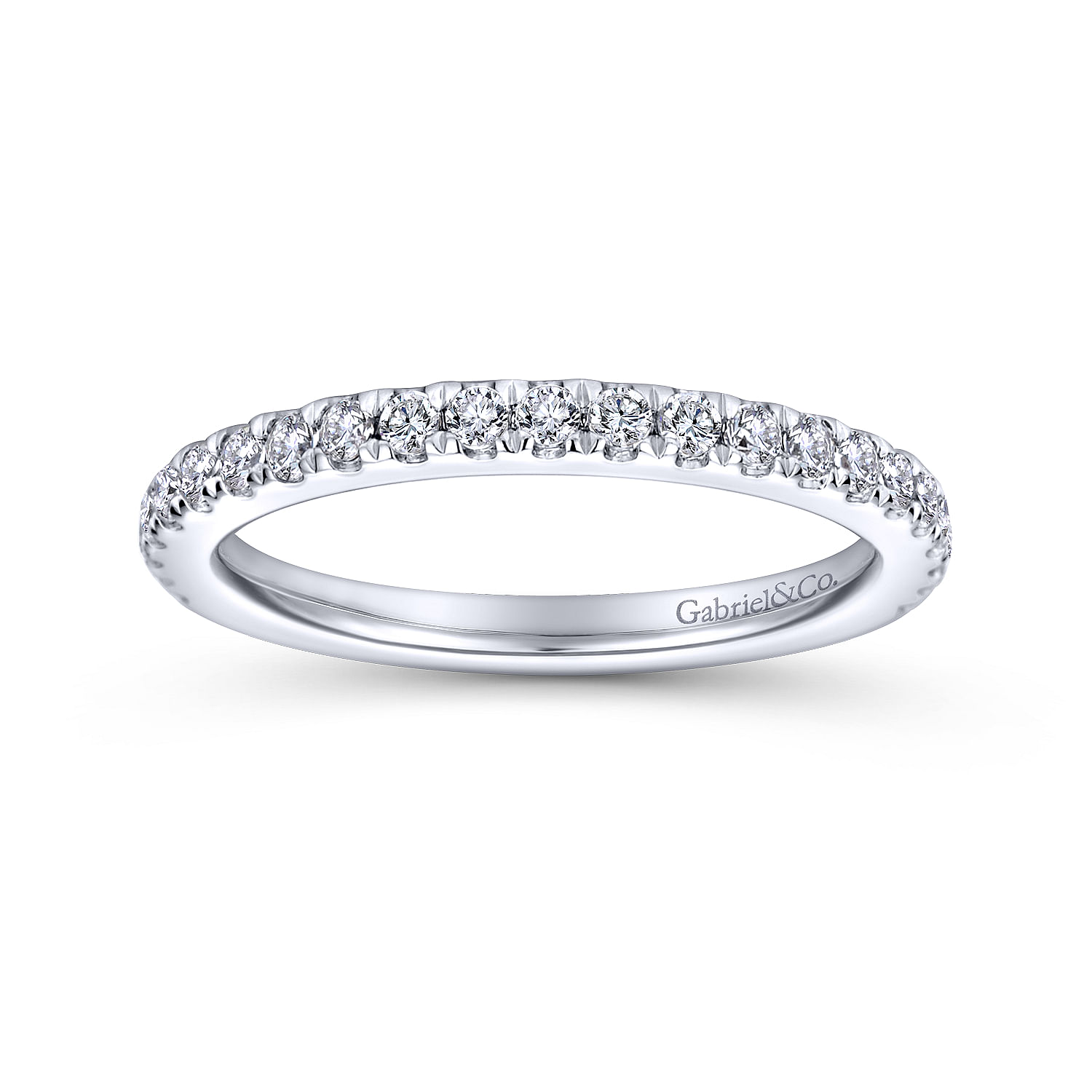 14k White Gold Diamond Straight Wedding Band angle 5 14k White Gold Diamond Straight Wedding Band angle 5