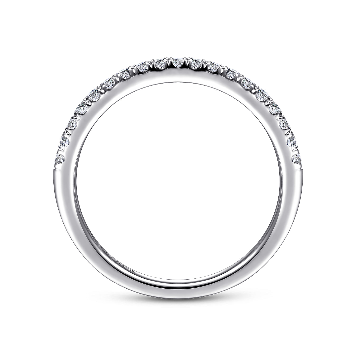 14k White Gold Diamond Straight Wedding Band angle 2 14k White Gold Diamond Straight Wedding Band angle 2