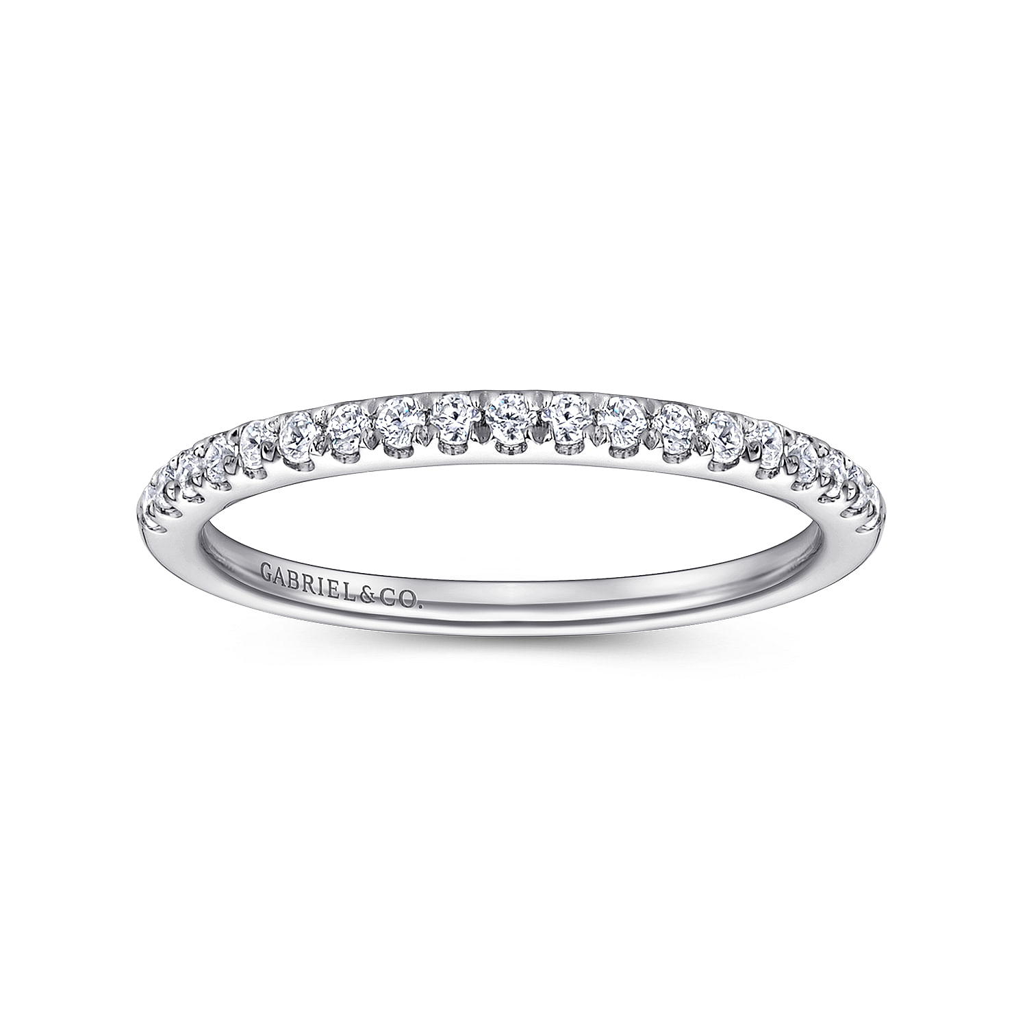 14k White Gold Diamond Straight Wedding Band angle 5 14k White Gold Diamond Straight Wedding Band angle 5