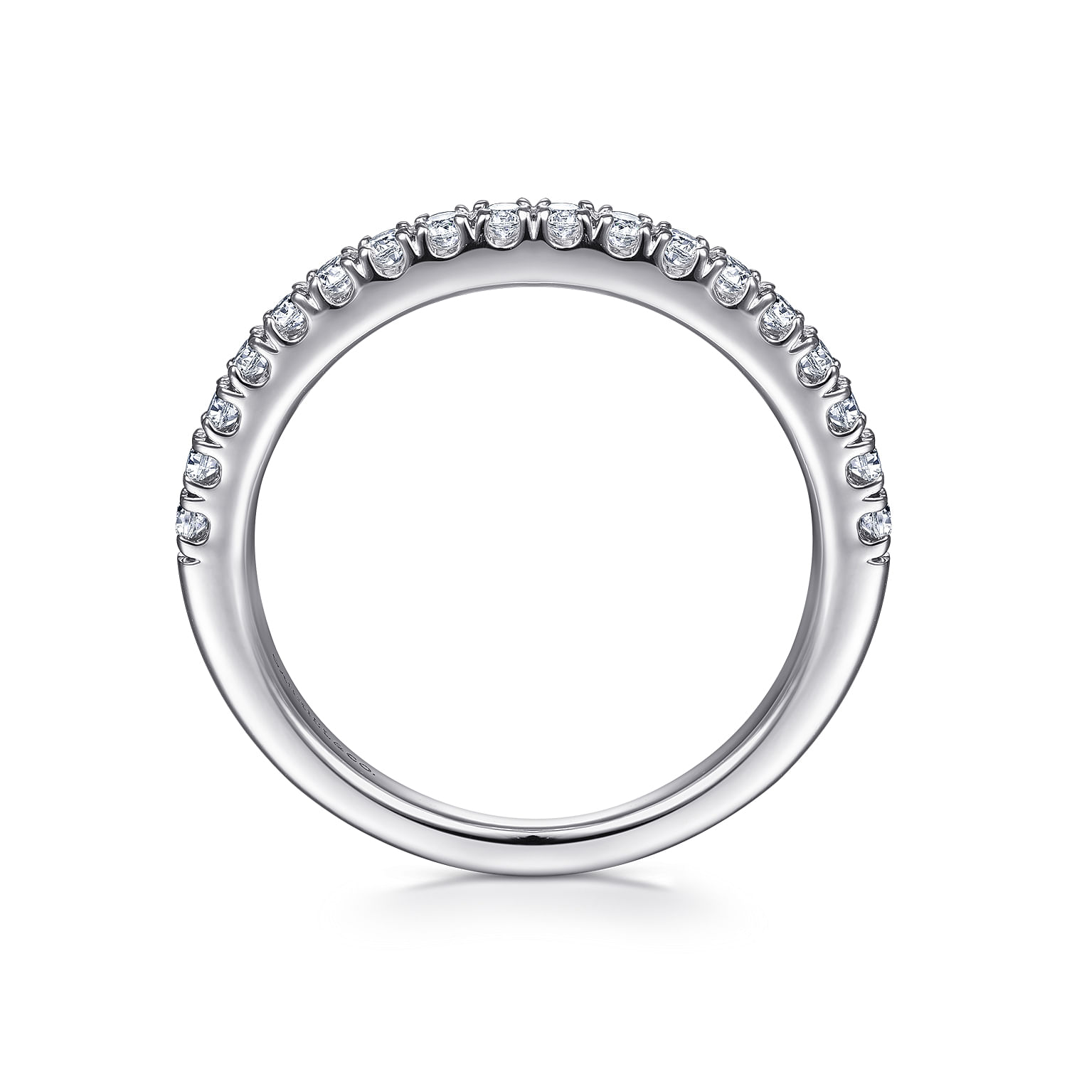 14k White Gold Diamond Straight Wedding Band angle 2 14k White Gold Diamond Straight Wedding Band angle 2
