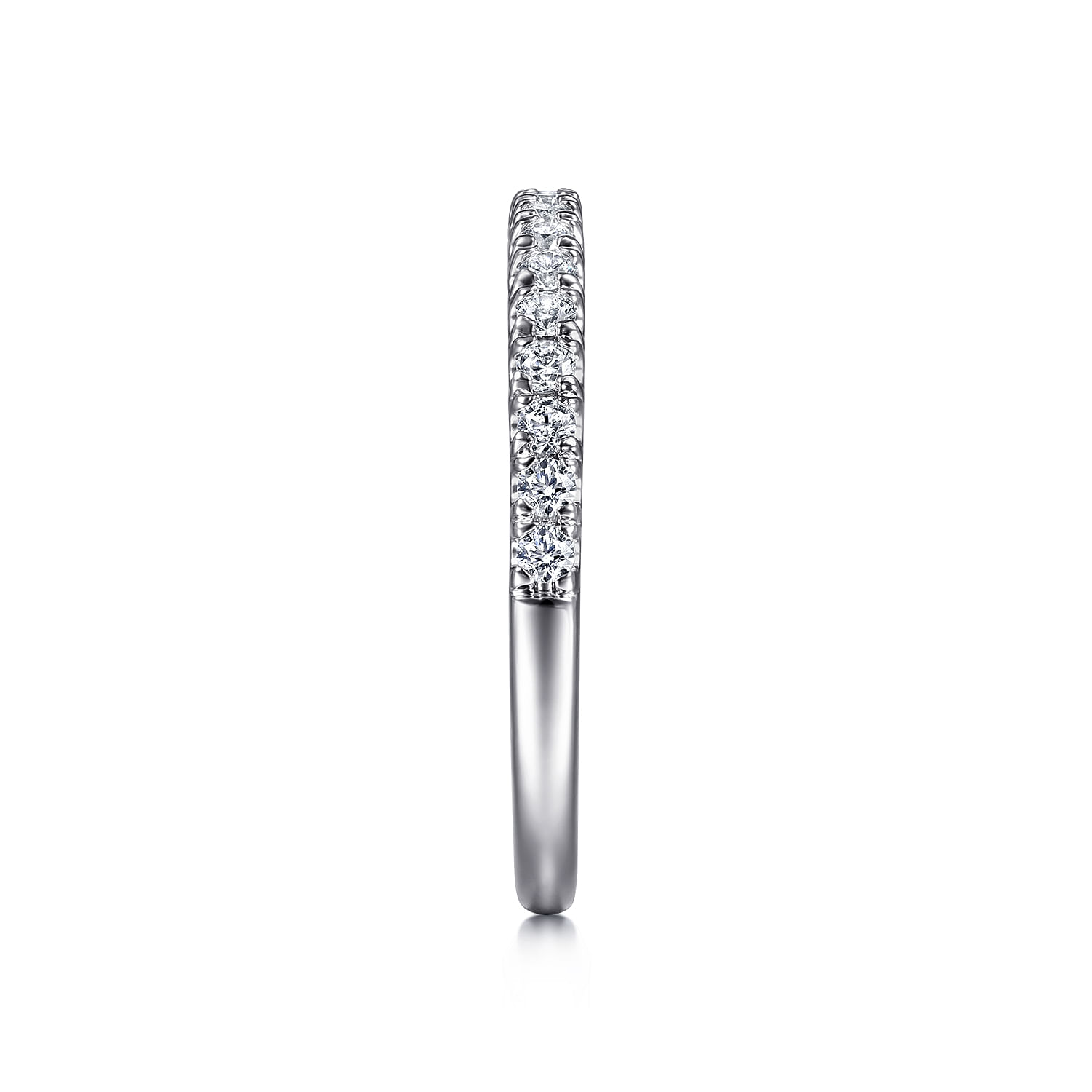 14k White Gold Diamond Straight Wedding Band angle 5 14k White Gold Diamond Straight Wedding Band angle 5