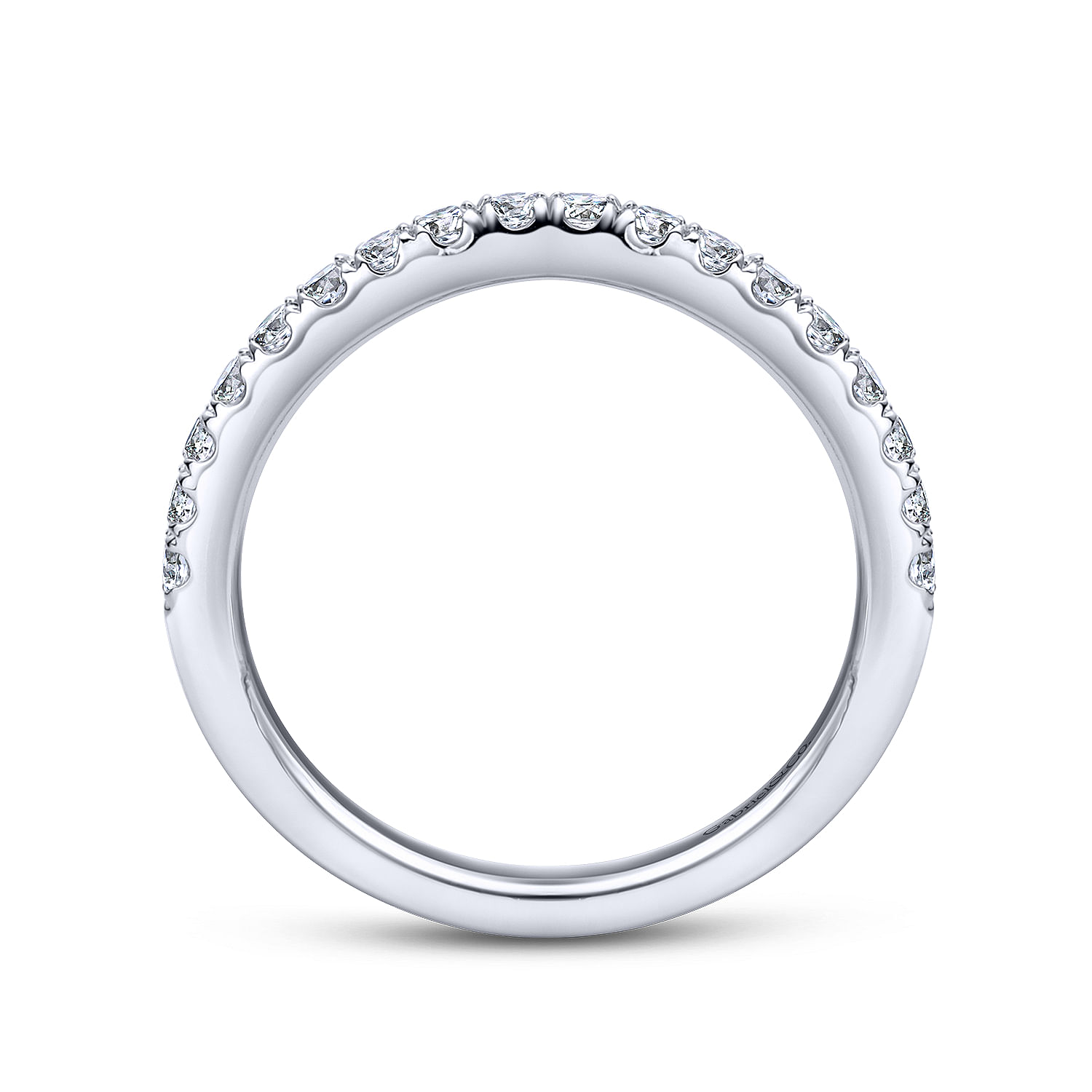 14k White Gold Diamond Straight Wedding Band angle 2 14k White Gold Diamond Straight Wedding Band angle 2
