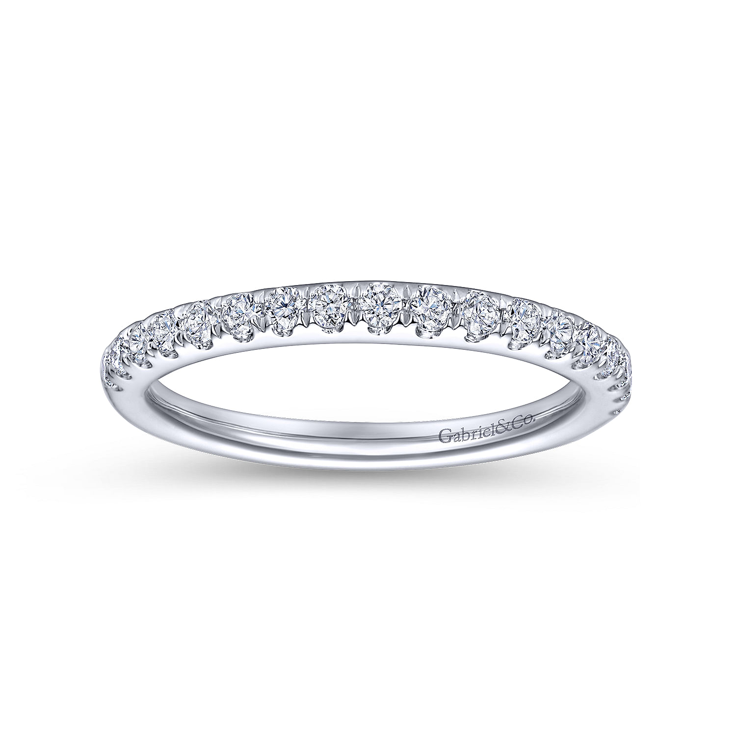 14k White Gold Diamond Straight Wedding Band angle 5 14k White Gold Diamond Straight Wedding Band angle 5