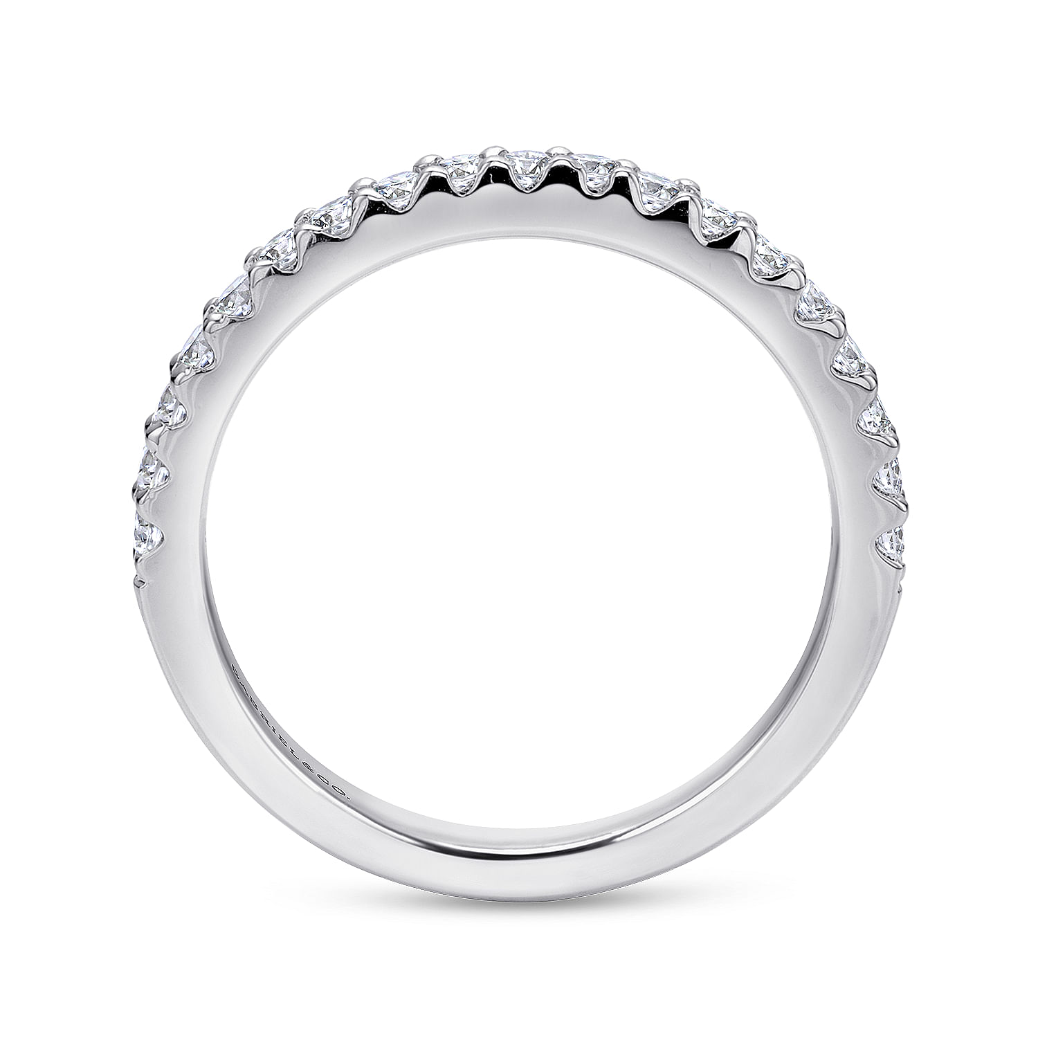 14k White Gold Diamond Straight Wedding Band angle 2 14k White Gold Diamond Straight Wedding Band angle 2