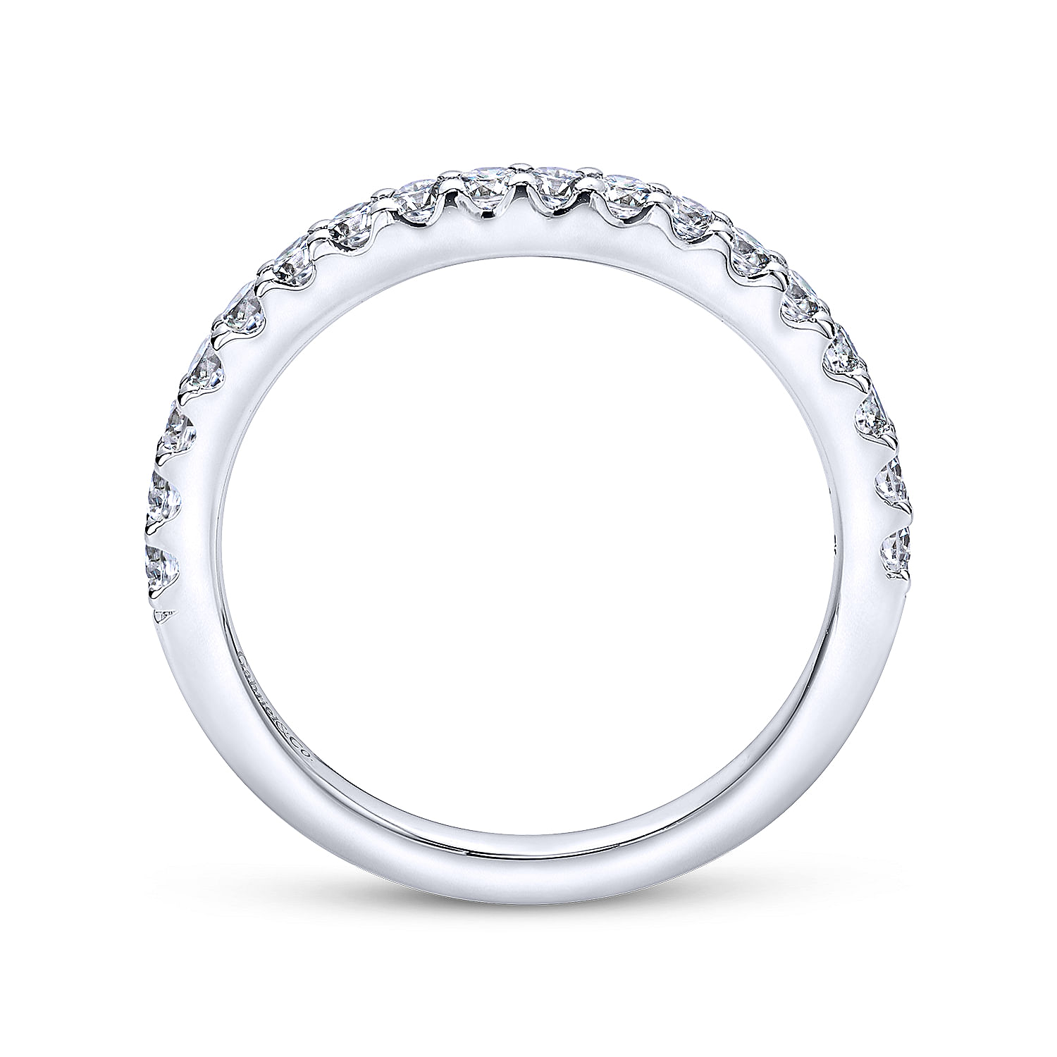 14k White Gold Diamond Straight Wedding Band angle 2 14k White Gold Diamond Straight Wedding Band angle 2