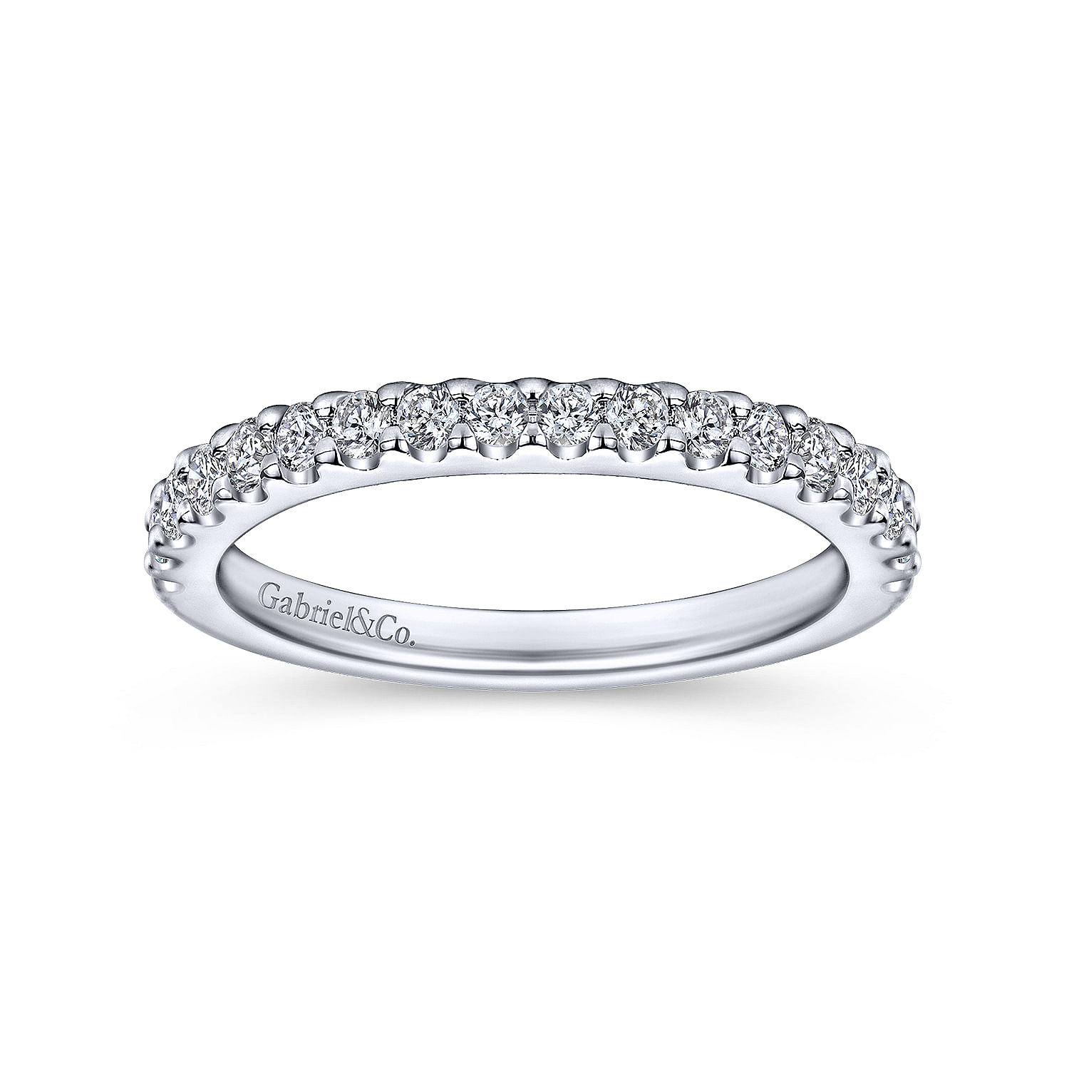 14k White Gold Diamond Straight Wedding Band angle 5 14k White Gold Diamond Straight Wedding Band angle 5