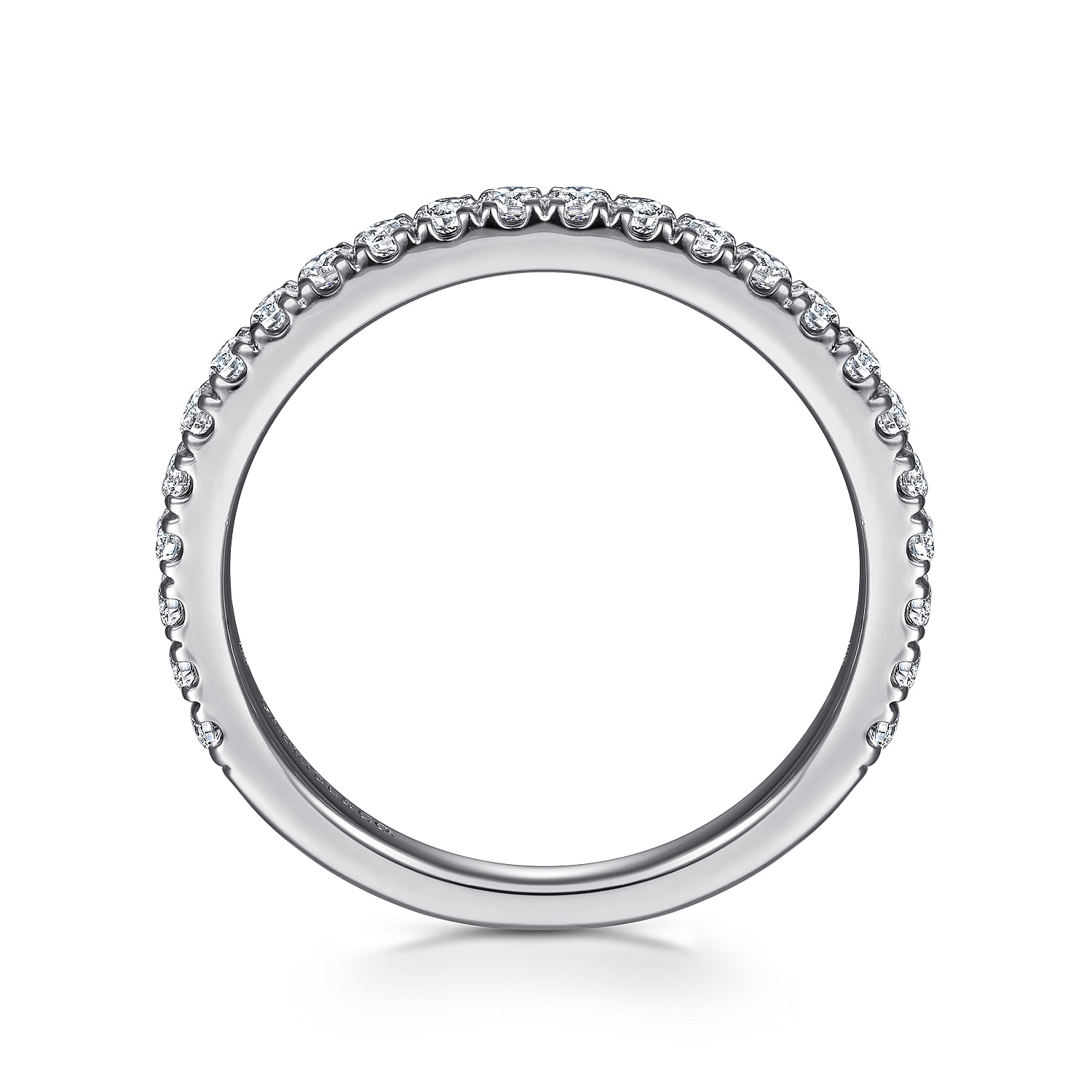 14k White Gold Diamond Straight Wedding Band angle 2 14k White Gold Diamond Straight Wedding Band angle 2