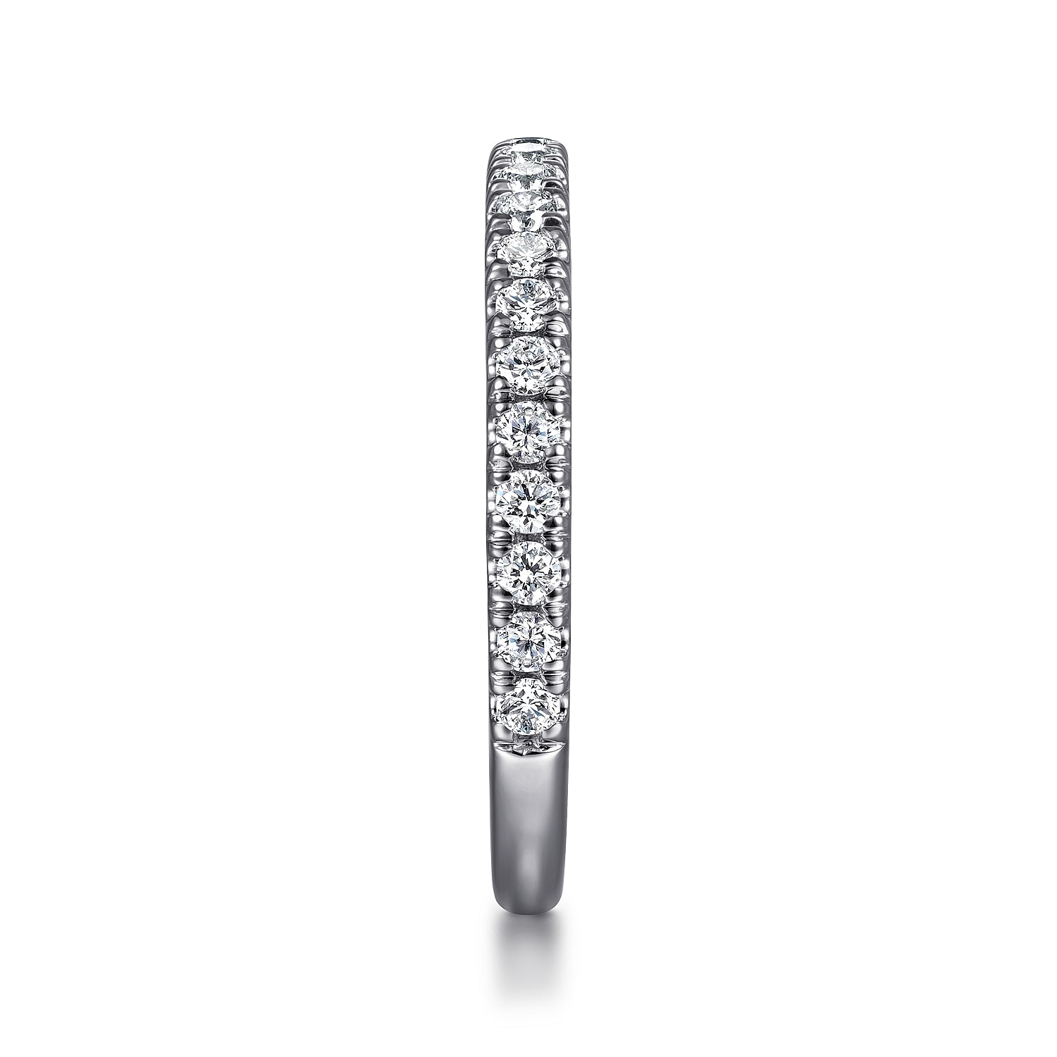 14k White Gold Diamond Straight Wedding Band angle 5 14k White Gold Diamond Straight Wedding Band angle 5