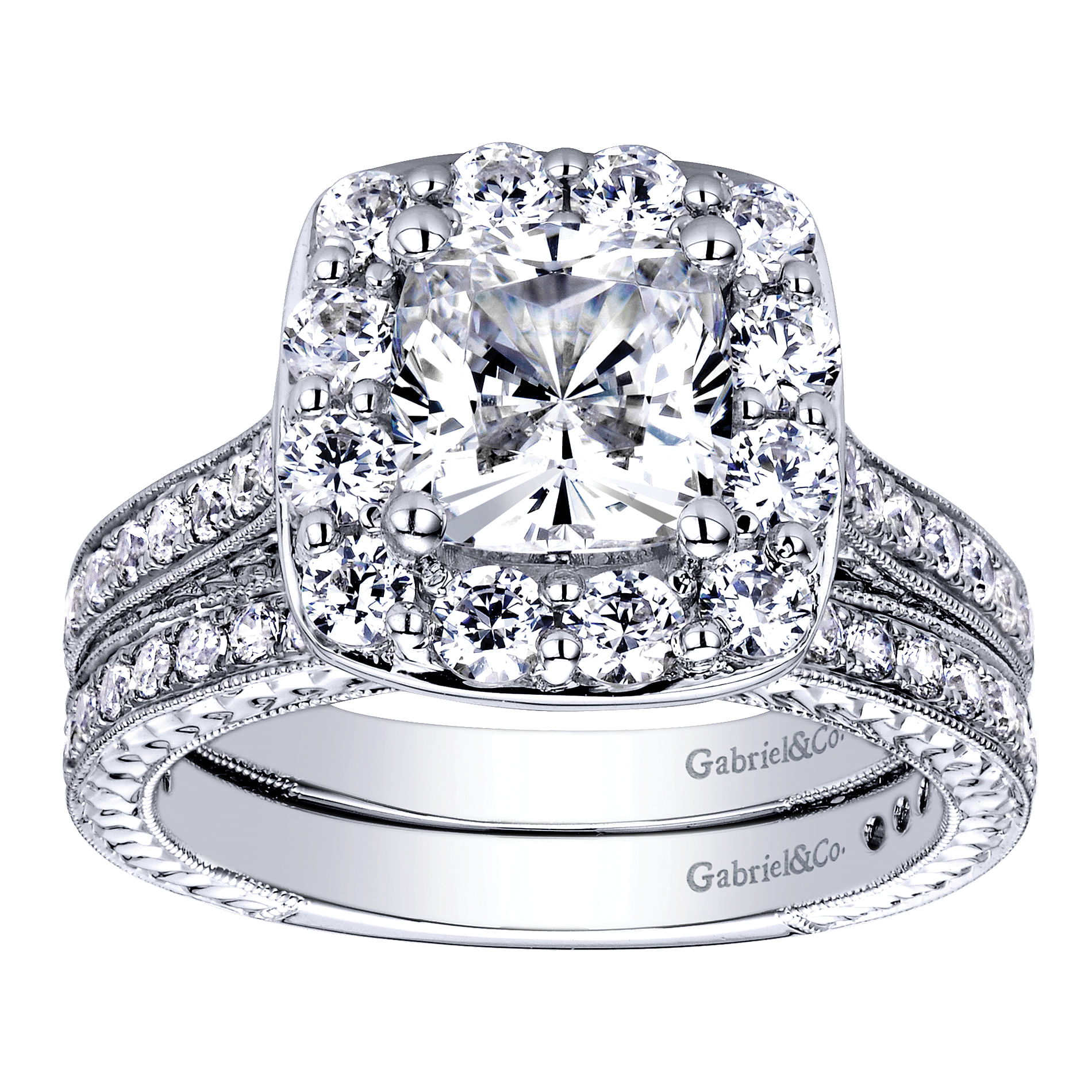 14k White Gold Diamond Straight Wedding Band angle 4 14k White Gold Diamond Straight Wedding Band angle 4