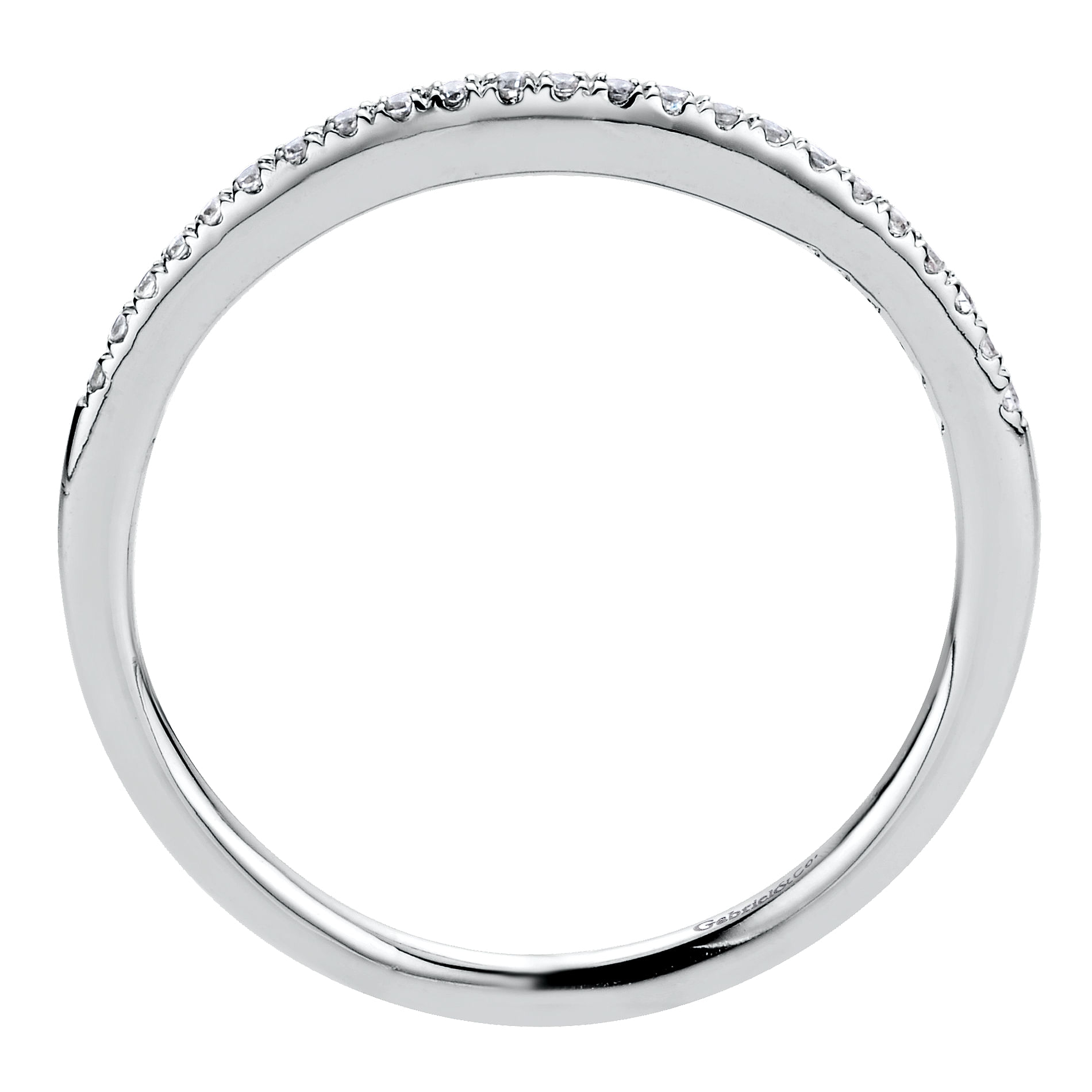 14k White Gold Diamond Straight Wedding Band angle 2 14k White Gold Diamond Straight Wedding Band angle 2