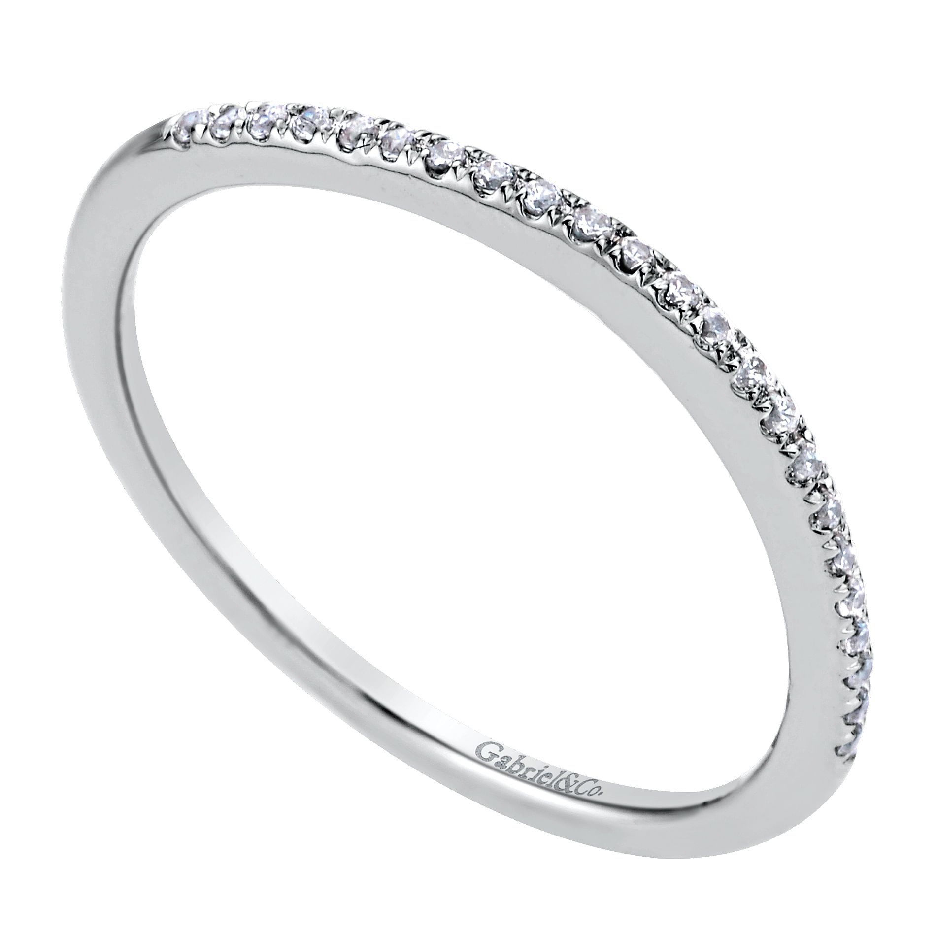14k White Gold Diamond Straight Wedding Band angle 3 14k White Gold Diamond Straight Wedding Band angle 3