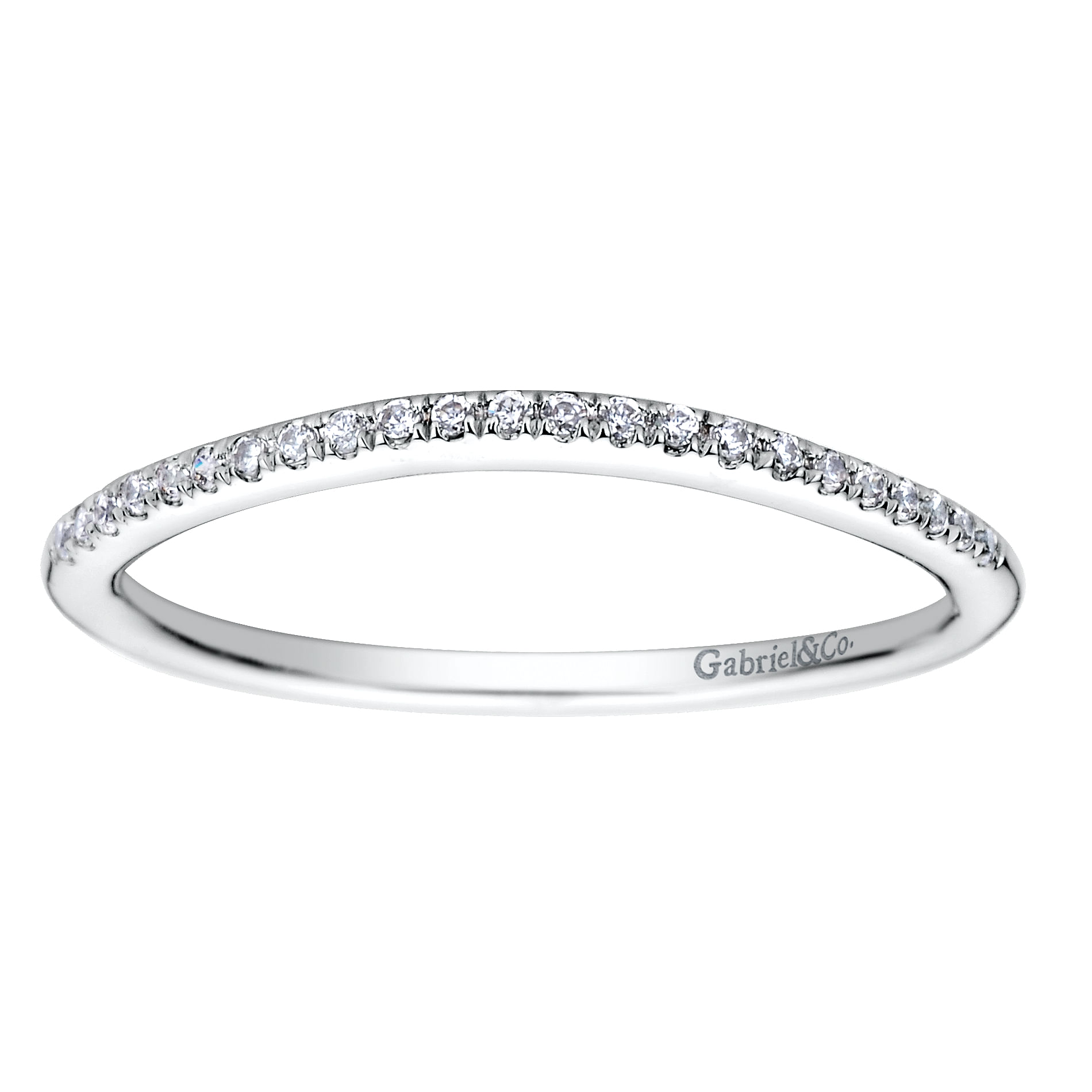14k White Gold Diamond Straight Wedding Band angle 5 14k White Gold Diamond Straight Wedding Band angle 5
