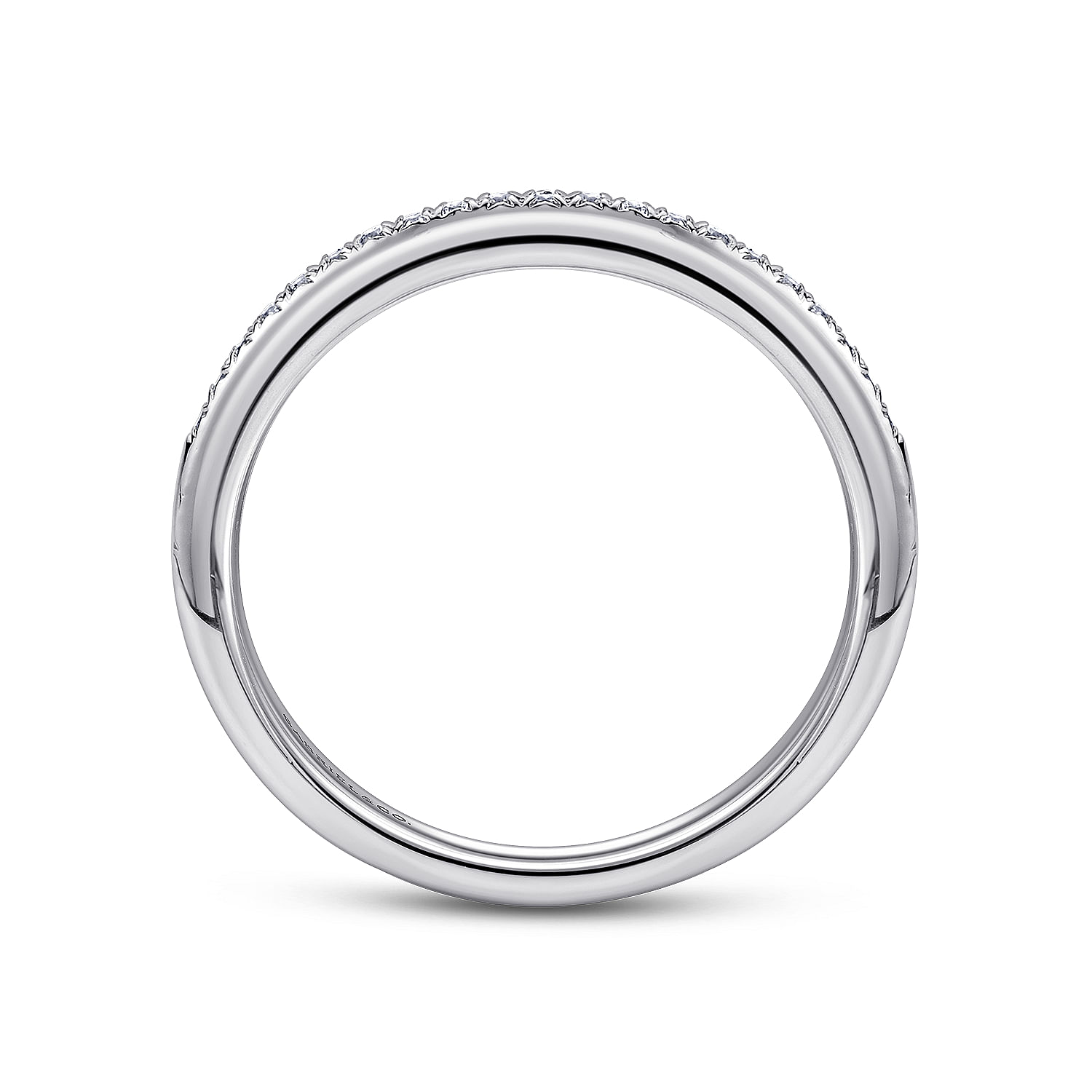14k White Gold Diamond Straight Wedding Band angle 2 14k White Gold Diamond Straight Wedding Band angle 2