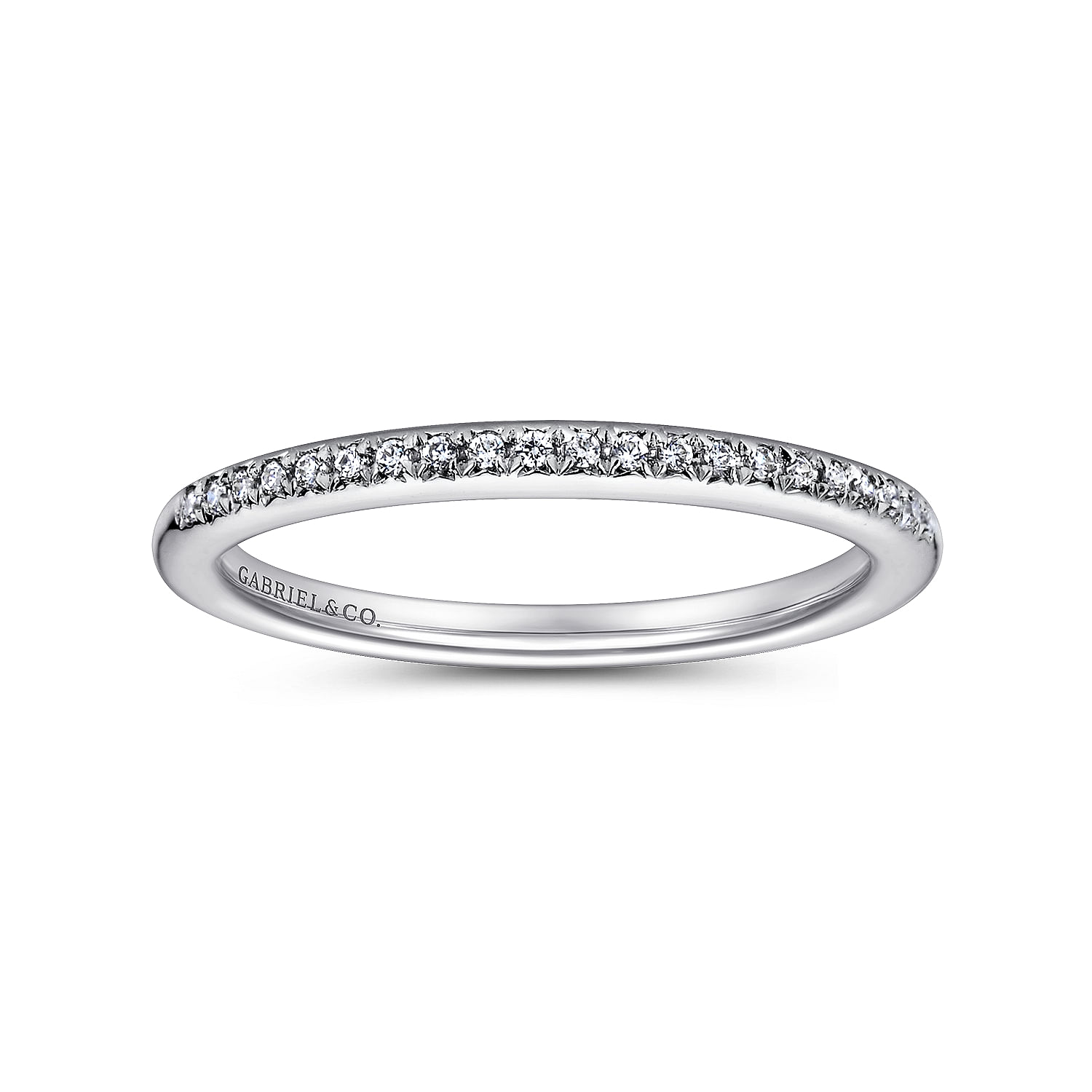 14k White Gold Diamond Straight Wedding Band angle 5 14k White Gold Diamond Straight Wedding Band angle 5