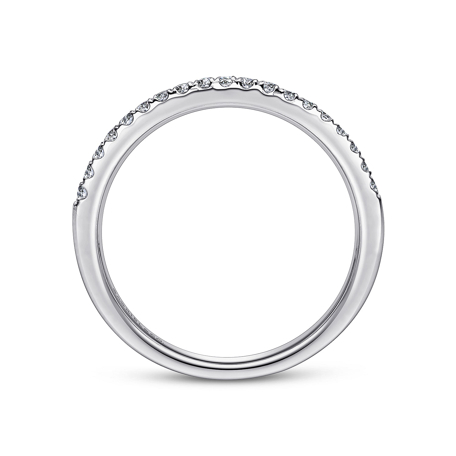 14k White Gold Diamond Straight Wedding Band angle 2 14k White Gold Diamond Straight Wedding Band angle 2
