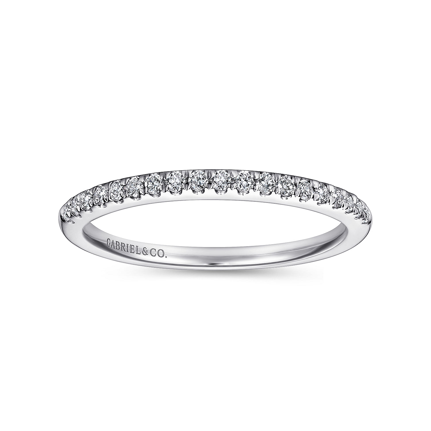 14k White Gold Diamond Straight Wedding Band angle 5 14k White Gold Diamond Straight Wedding Band angle 5