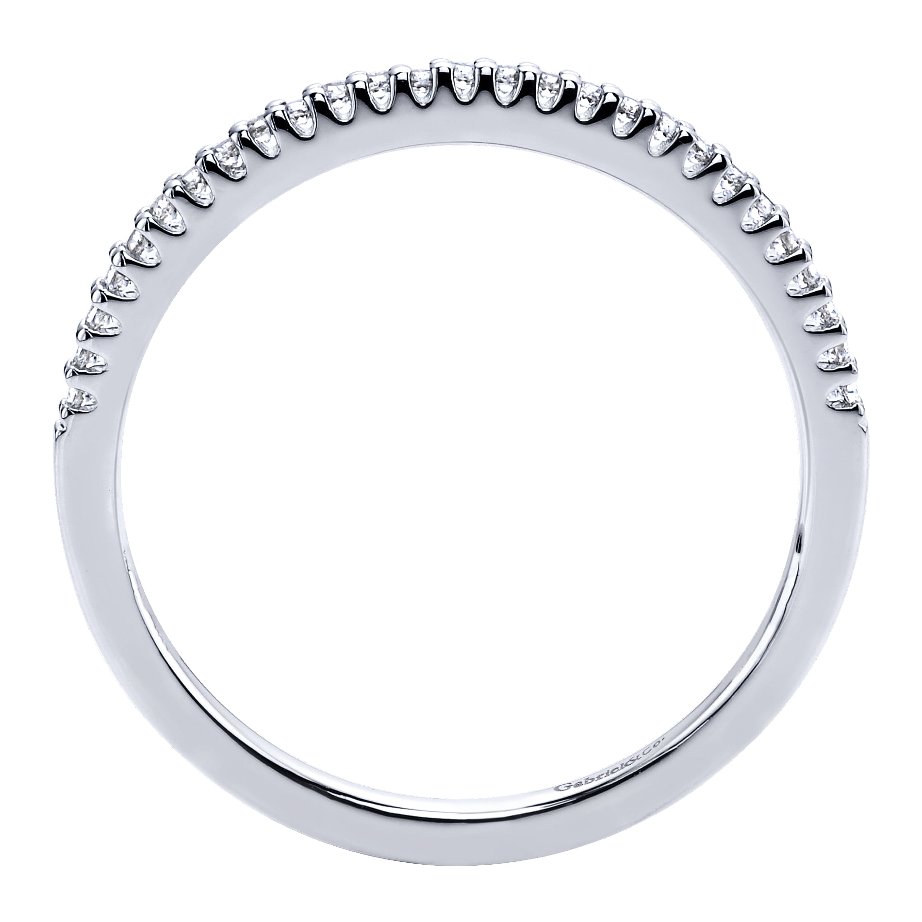 14k White Gold Diamond Straight Wedding Band angle 2 14k White Gold Diamond Straight Wedding Band angle 2