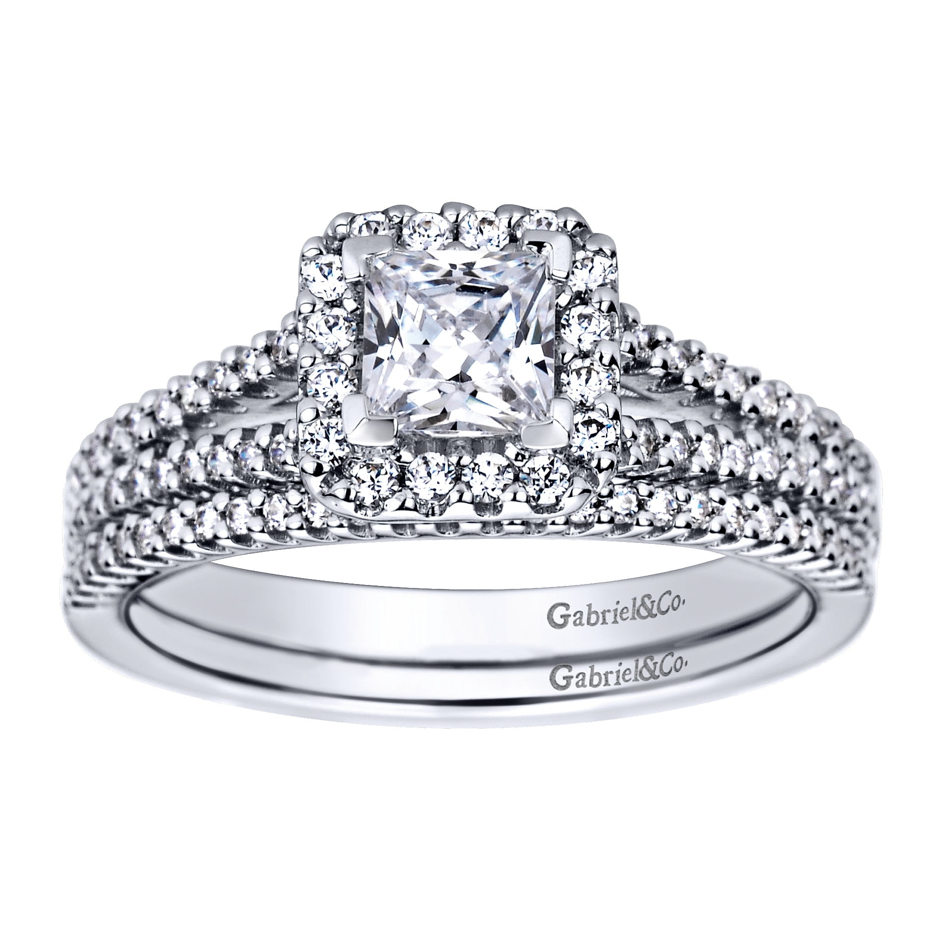 14k White Gold Diamond Straight Wedding Band angle 4 14k White Gold Diamond Straight Wedding Band angle 4