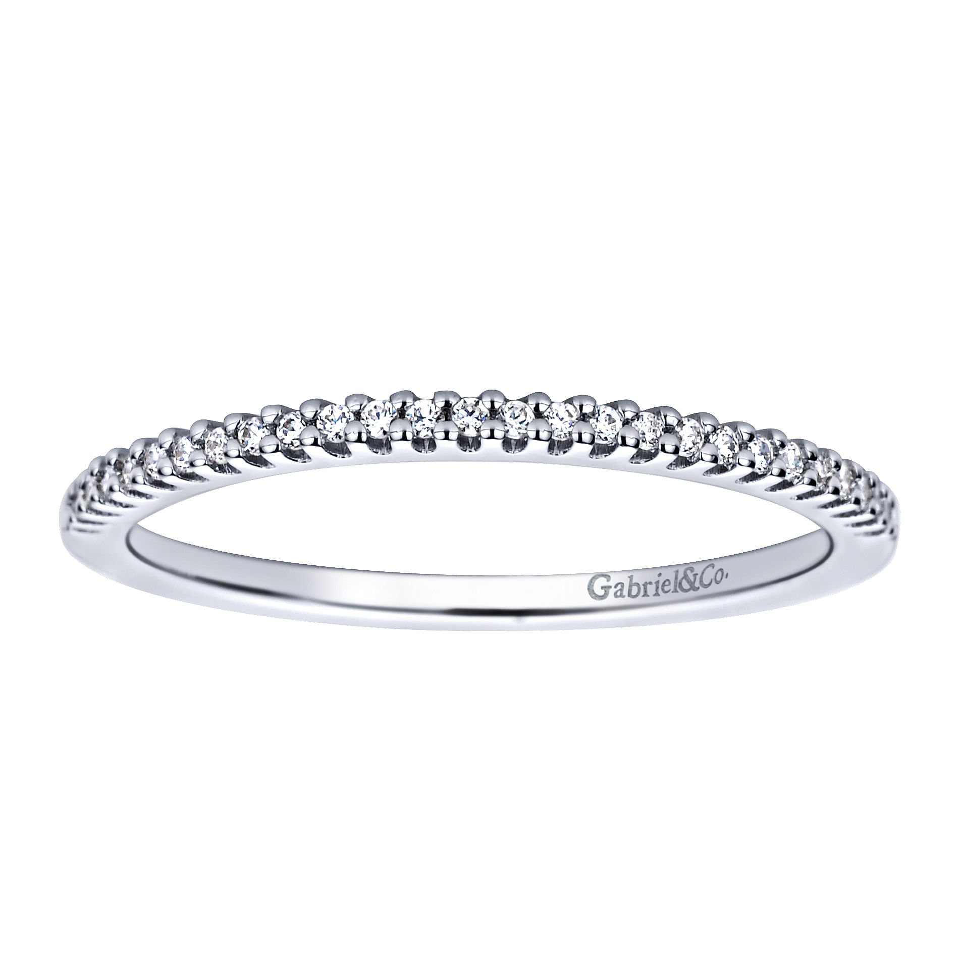14k White Gold Diamond Straight Wedding Band angle 5 14k White Gold Diamond Straight Wedding Band angle 5