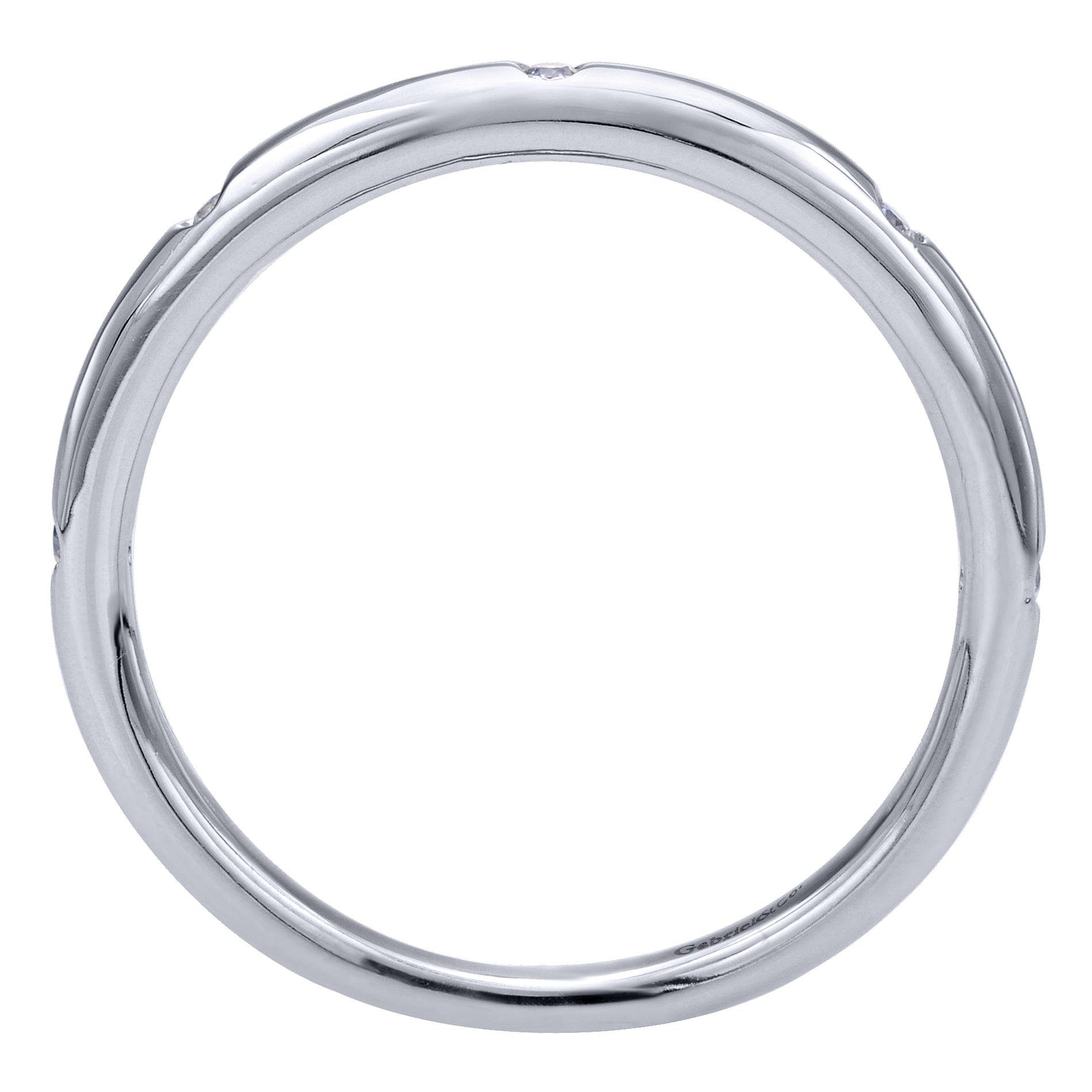 14k White Gold Diamond Straight Wedding Band angle 2 14k White Gold Diamond Straight Wedding Band angle 2