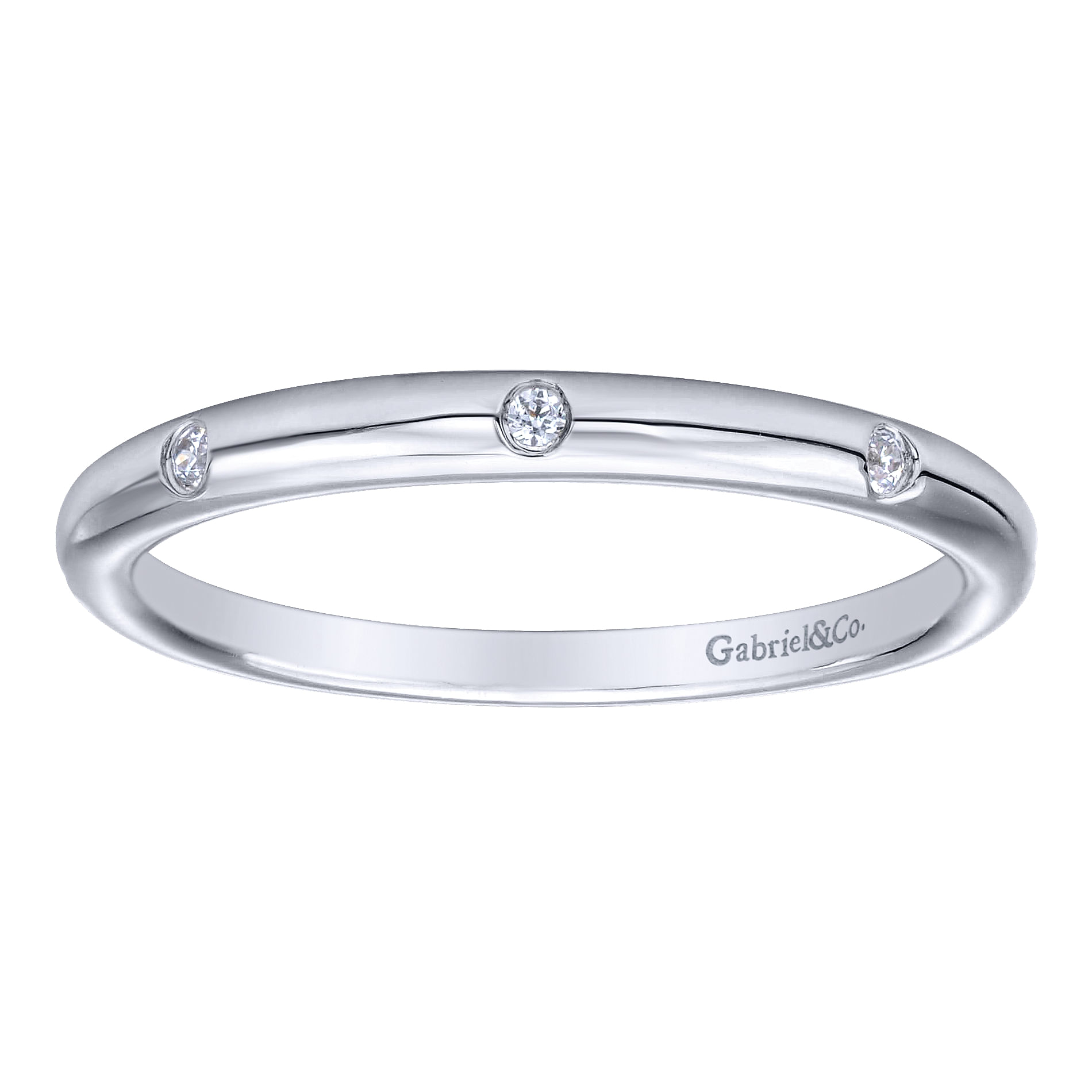 14k White Gold Diamond Straight Wedding Band angle 5 14k White Gold Diamond Straight Wedding Band angle 5