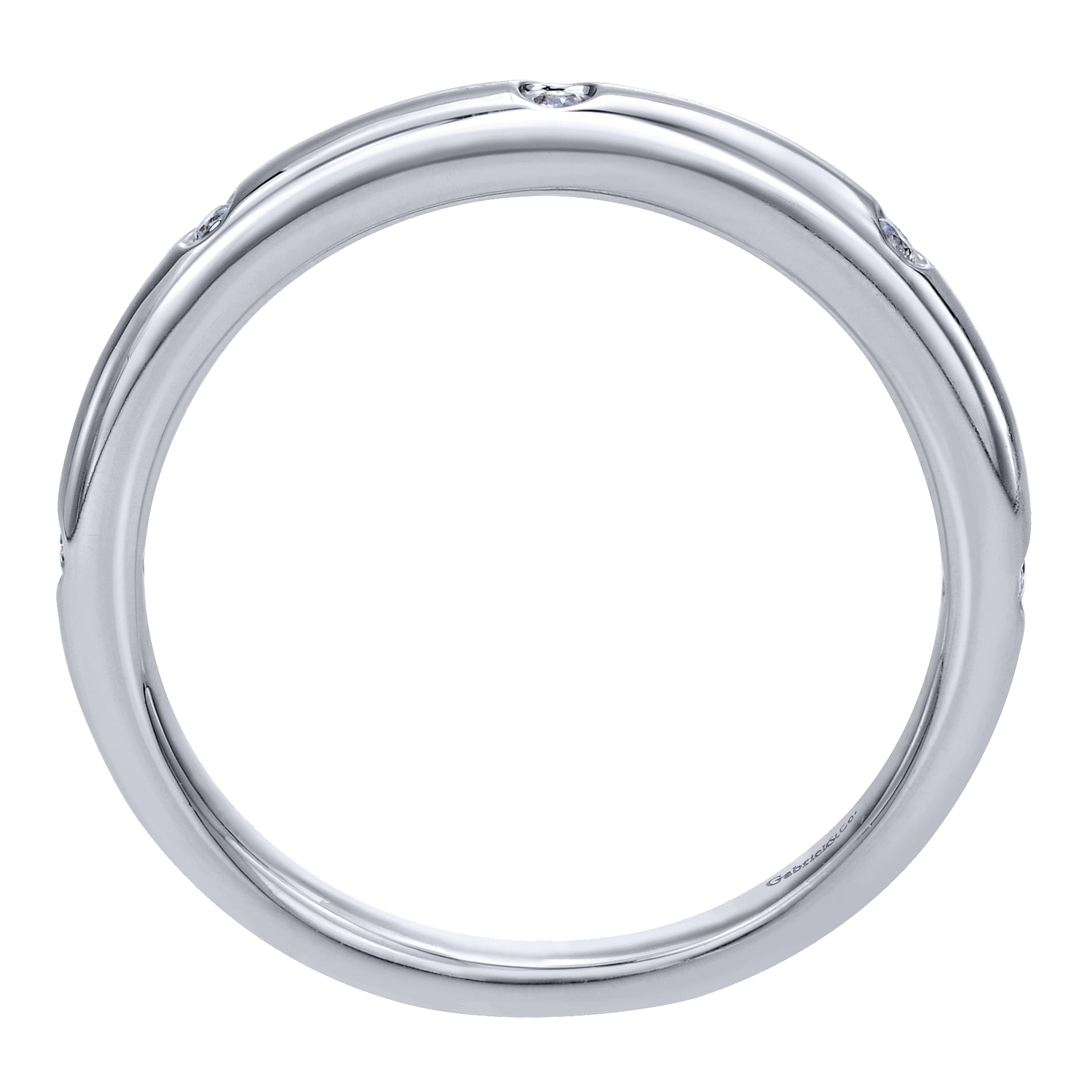 14k White Gold Diamond Straight Wedding Band angle 2 14k White Gold Diamond Straight Wedding Band angle 2