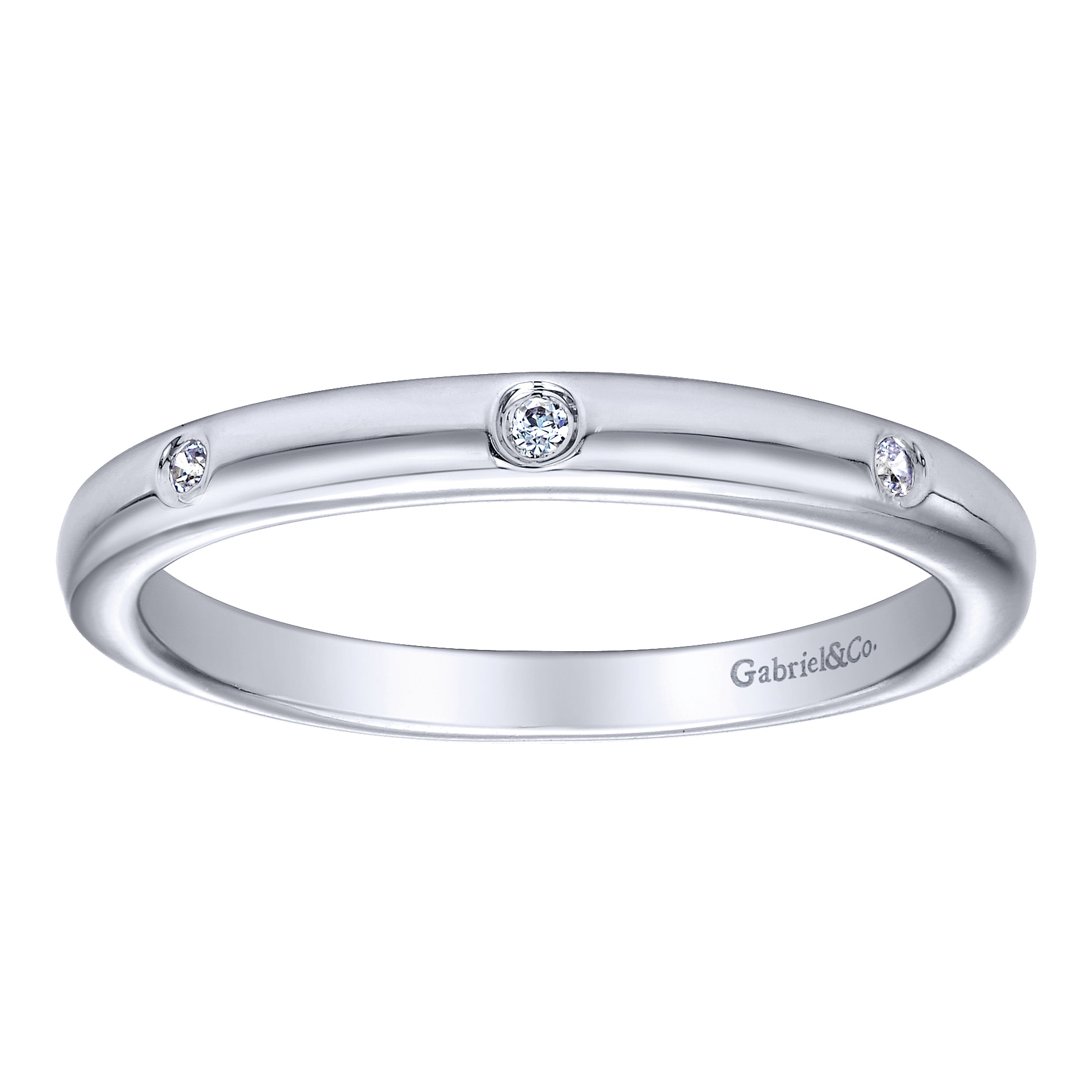 14k White Gold Diamond Straight Wedding Band angle 5 14k White Gold Diamond Straight Wedding Band angle 5