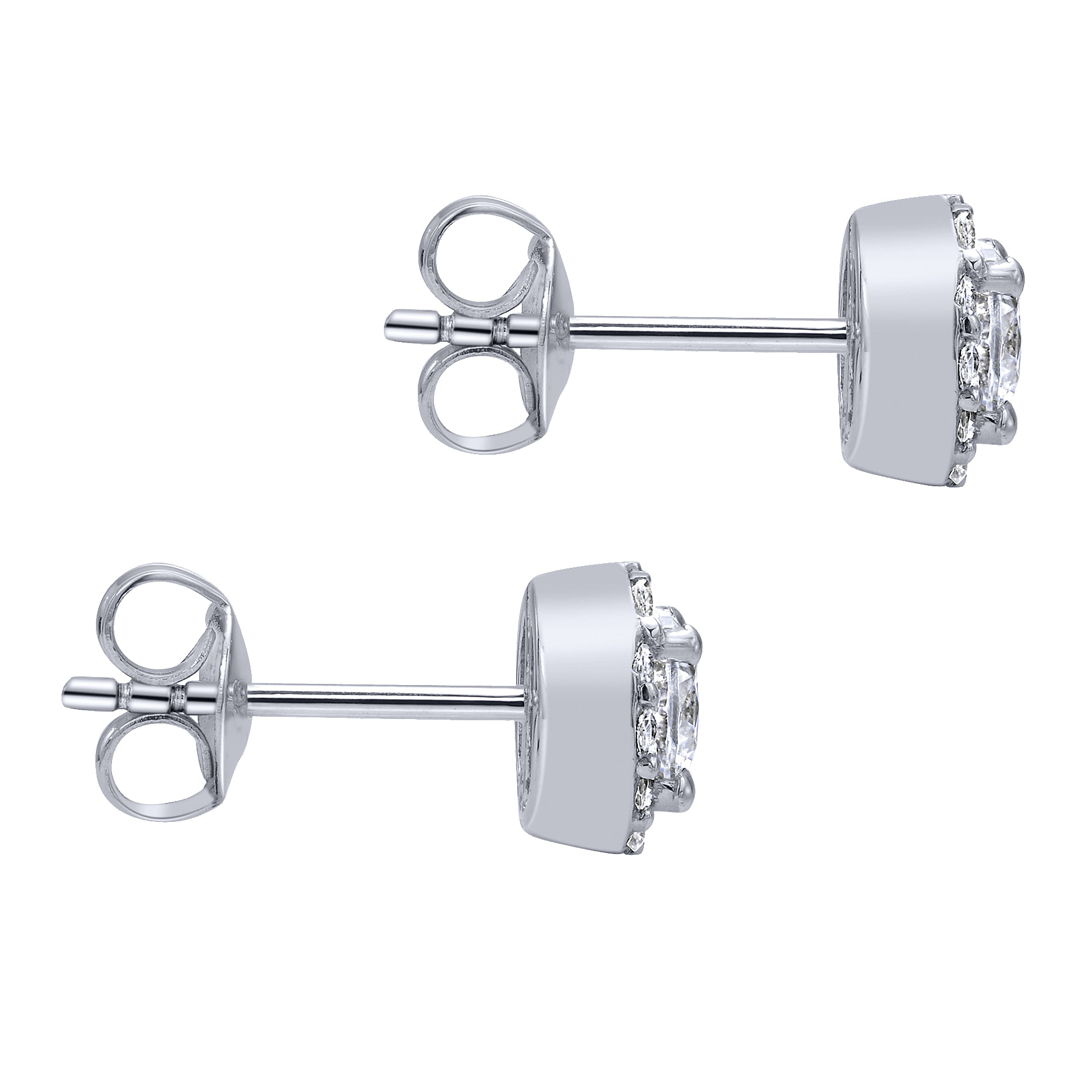 14k White Gold Diamond Stud Earrings angle 3 14k White Gold Diamond Stud Earrings angle 3