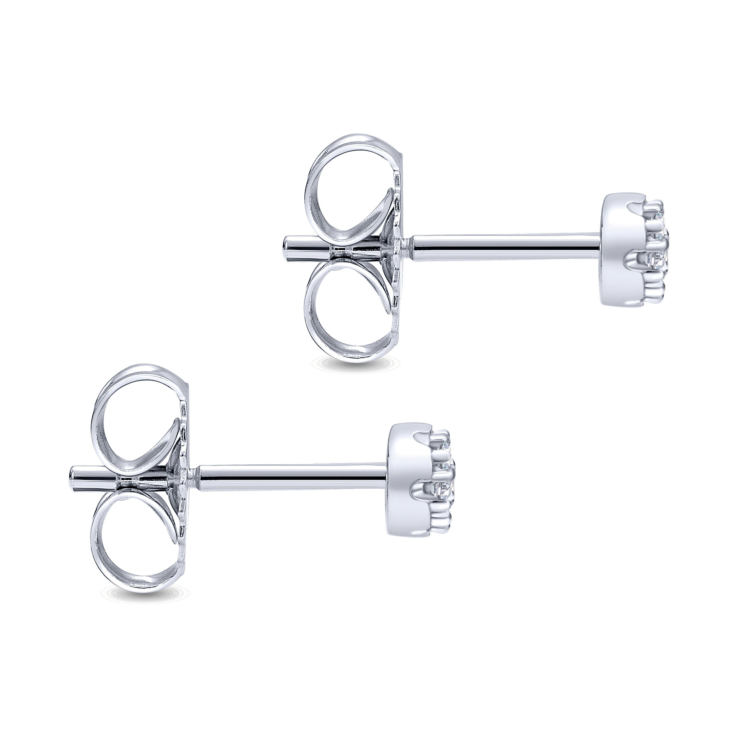 14k White Gold Diamond Stud Earrings angle 3 14k White Gold Diamond Stud Earrings angle 3