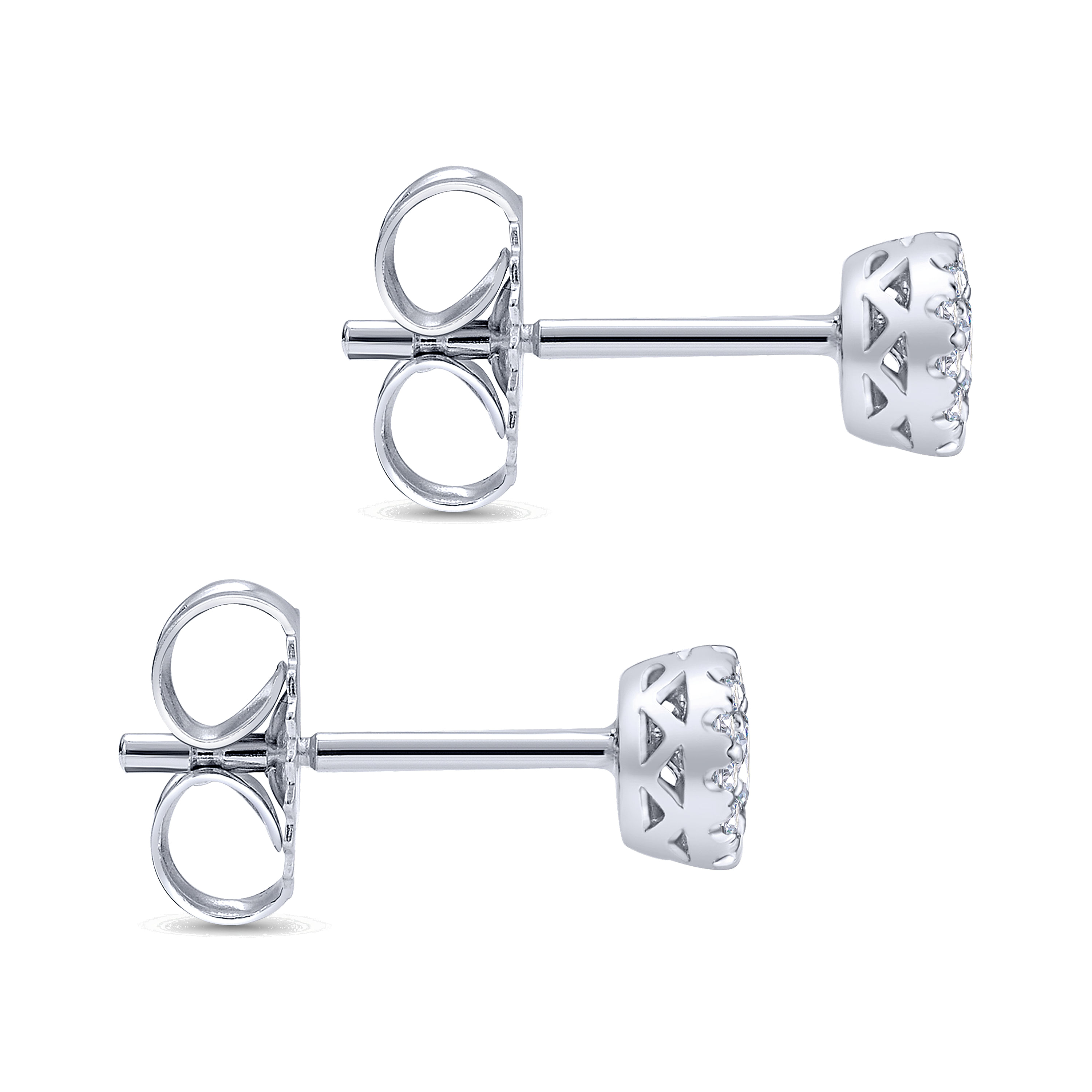 14k White Gold Diamond Stud Earrings angle 3 14k White Gold Diamond Stud Earrings angle 3